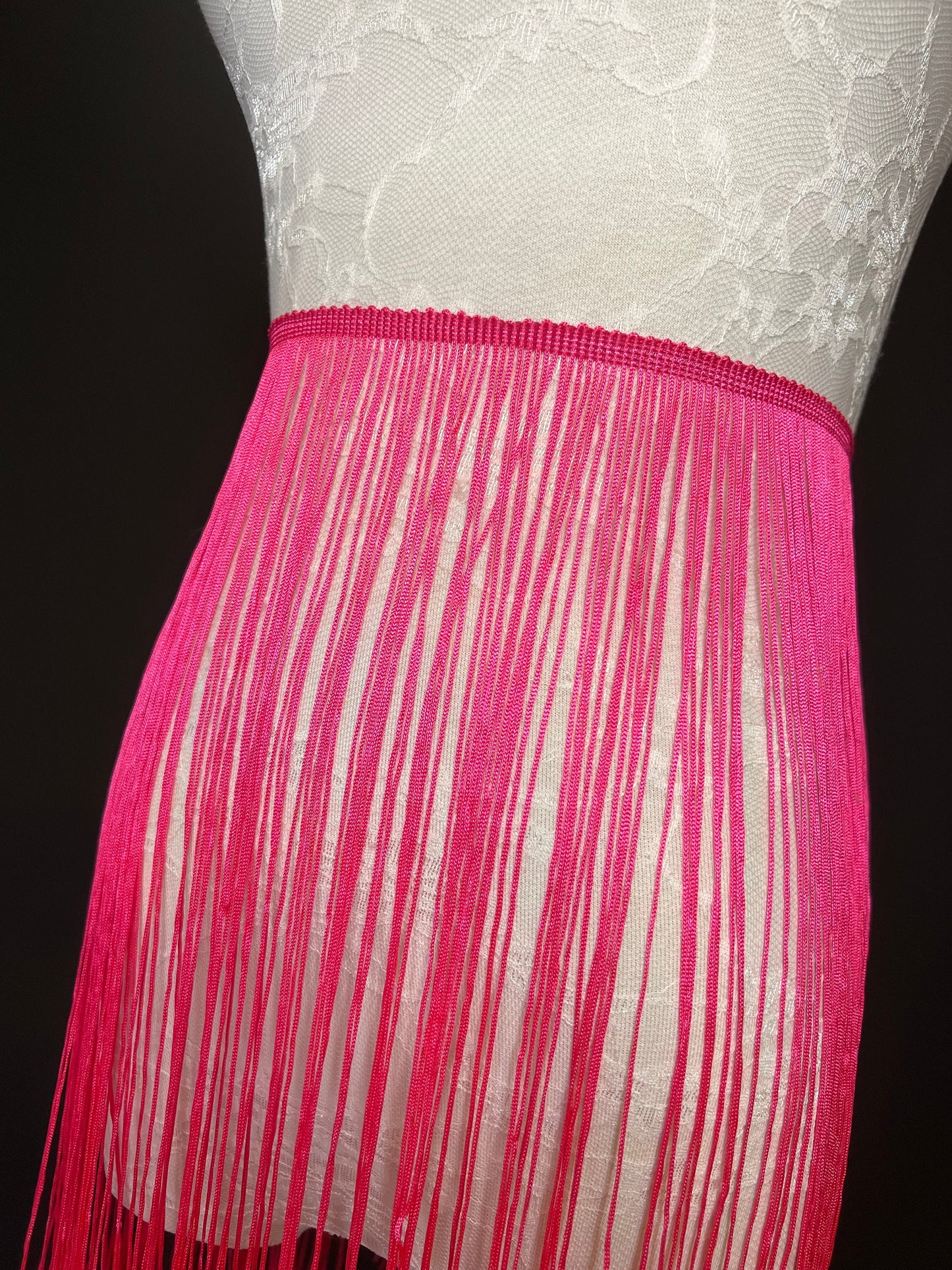 20" Long Fluorescent Pink Fringe Trim: Costume & Decor 17 colour options