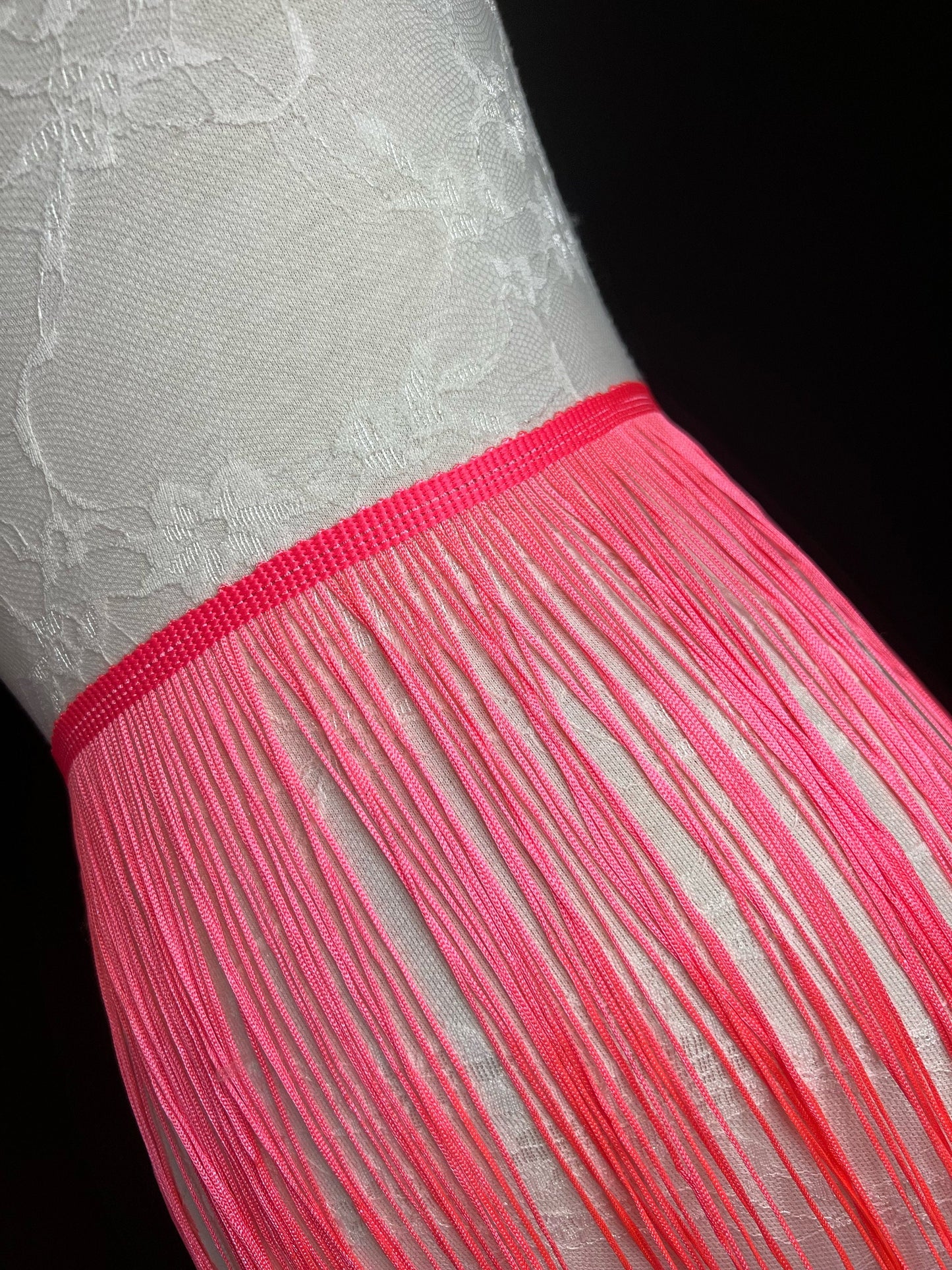 20” Long Fringe, Dress Fringe, Fluorescent Coral Fringe, Long Fringe, Fringe trim, Costume, Dance, Skirts, Clothing, home decor, 17 colours