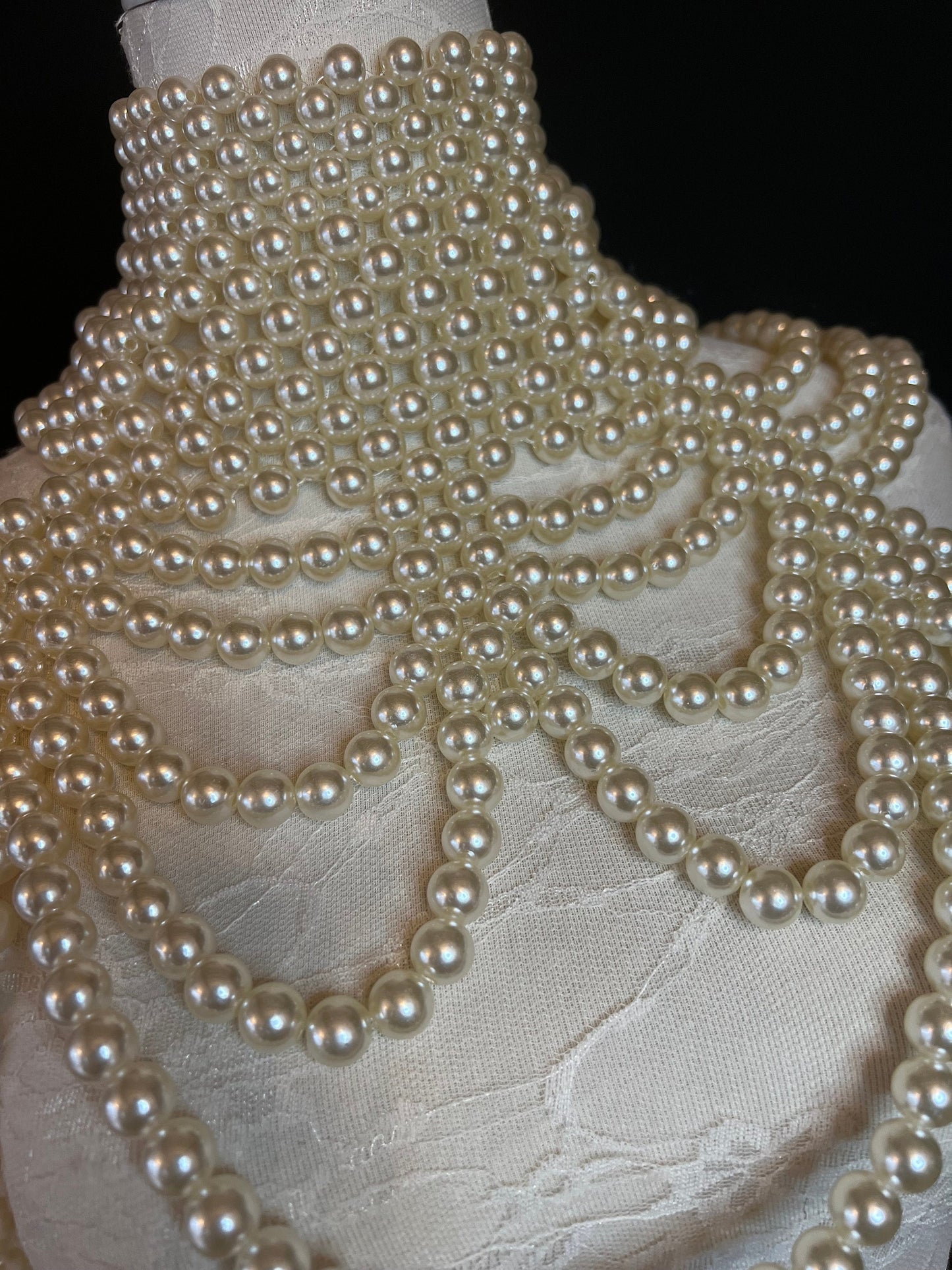 Bridal Pearl Shoulder Necklace, Statement Neckpiece