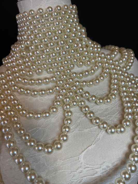 Bridal Pearl Shoulder Necklace, Statement Neckpiece