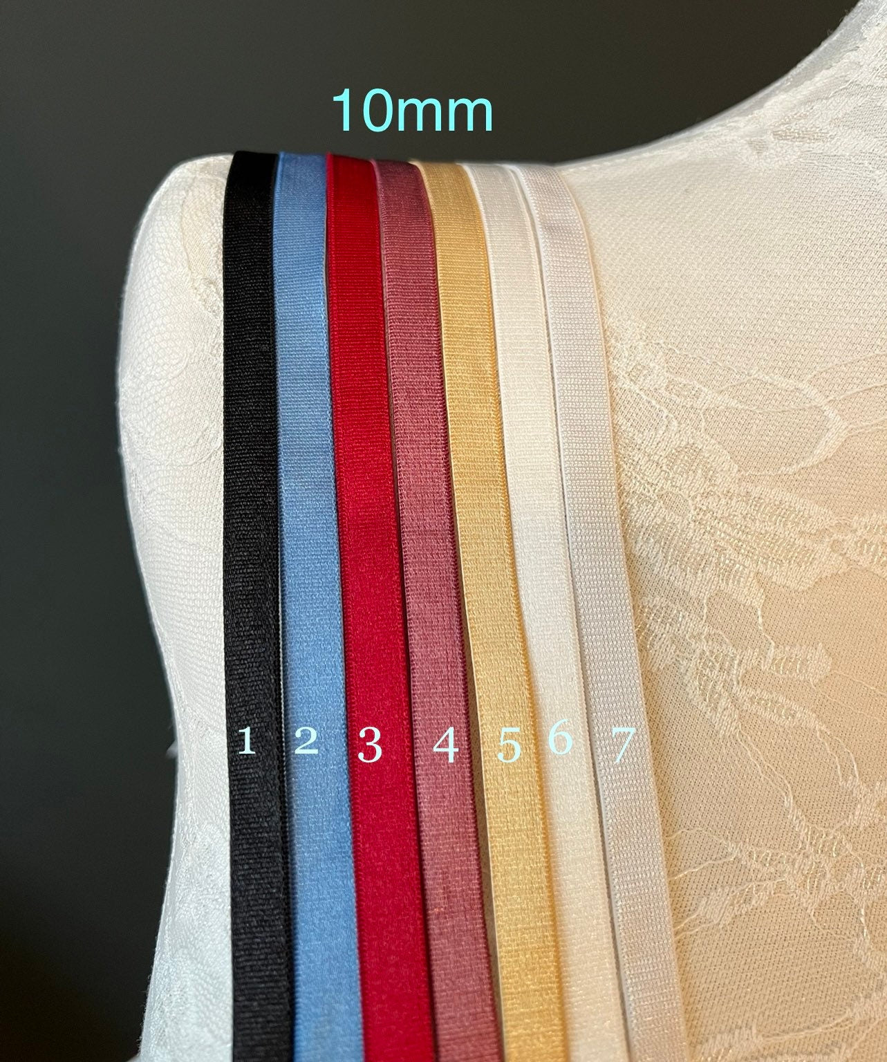 Bra Strap Elastic, 49 Colours, 6mm, 8mm, 10mm widths