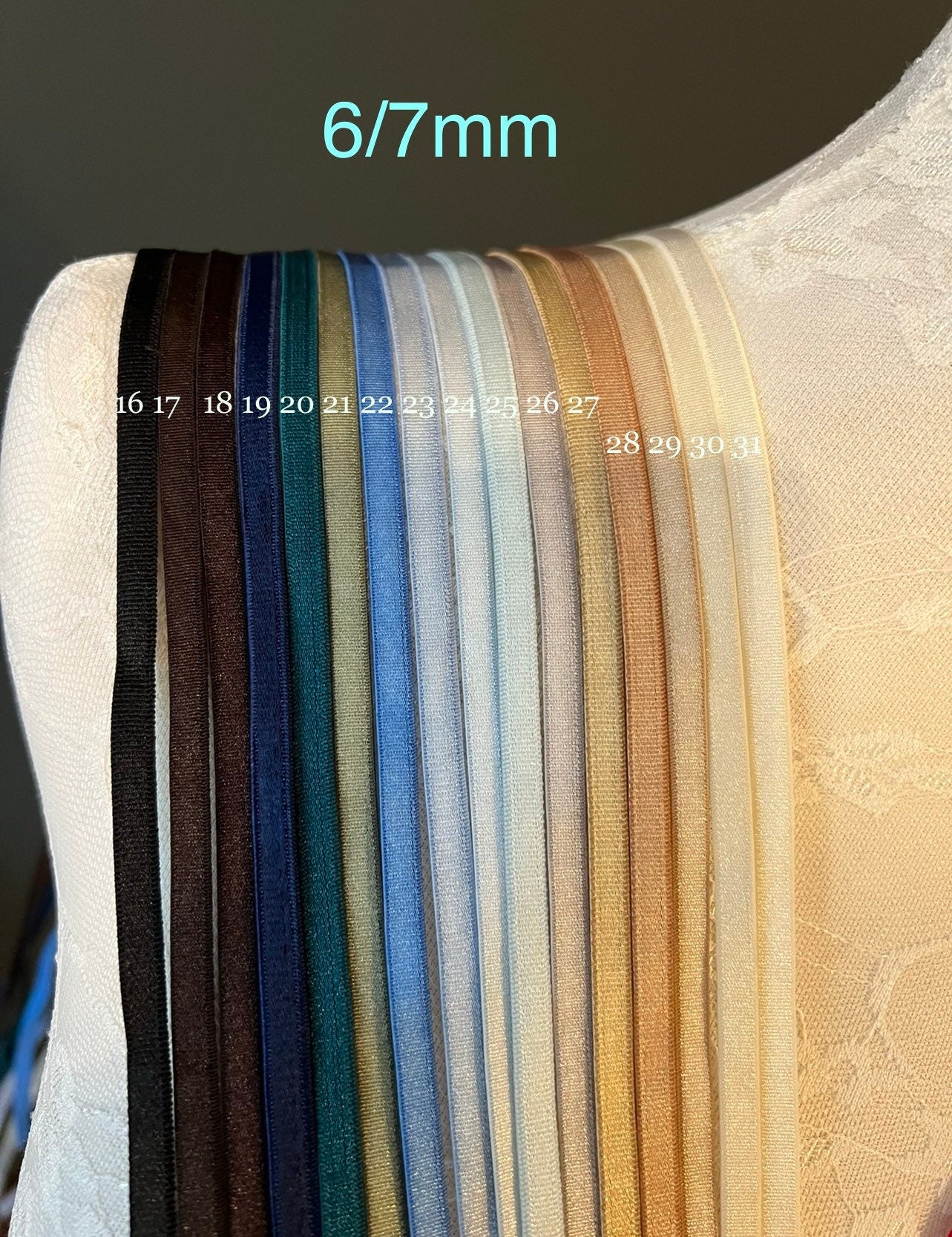 Bra Strap Elastic, 49 Colours, 6mm, 8mm, 10mm widths