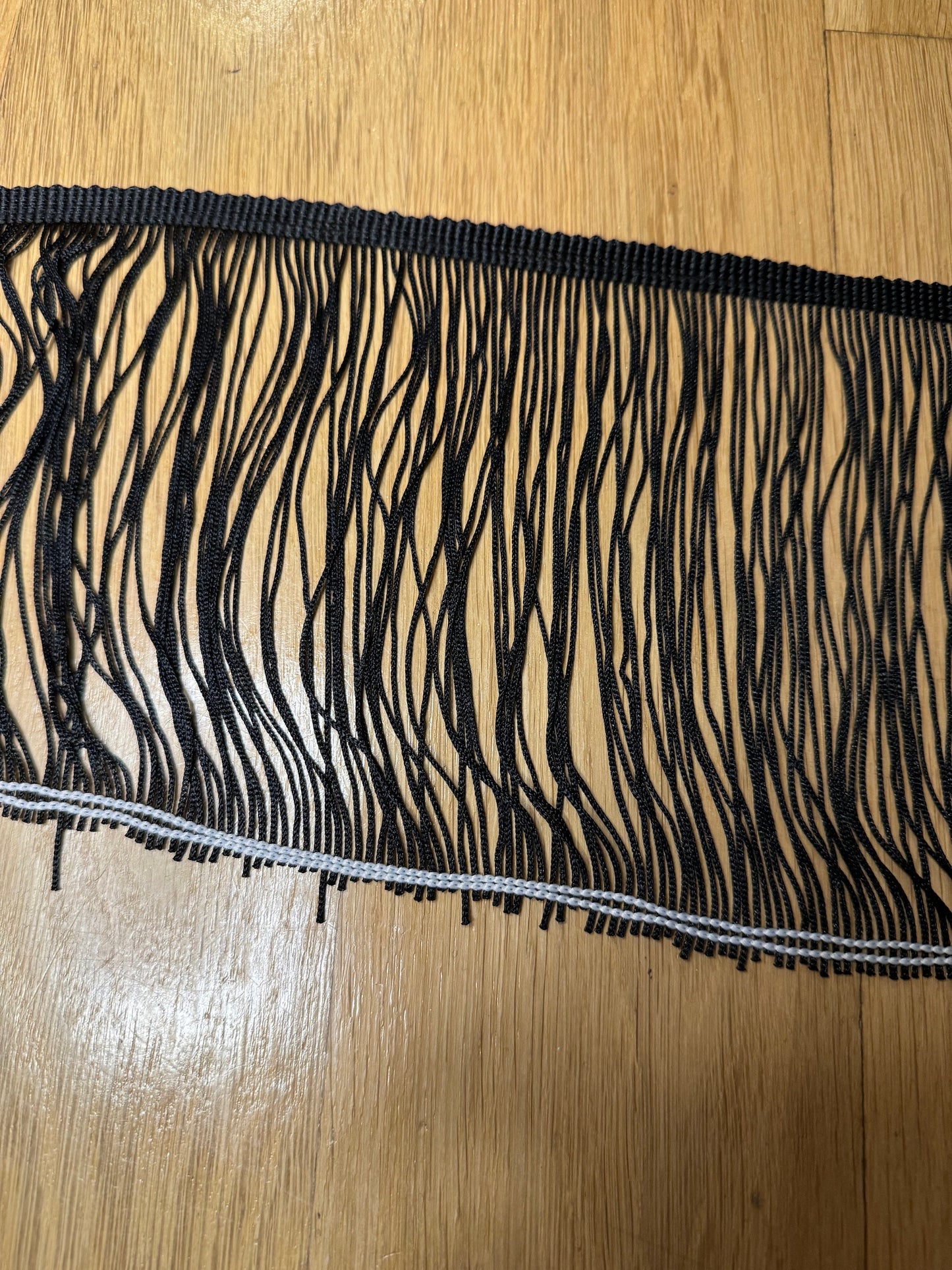 Black 6" Fringe Trimming, UK Made, Furnishing Trim