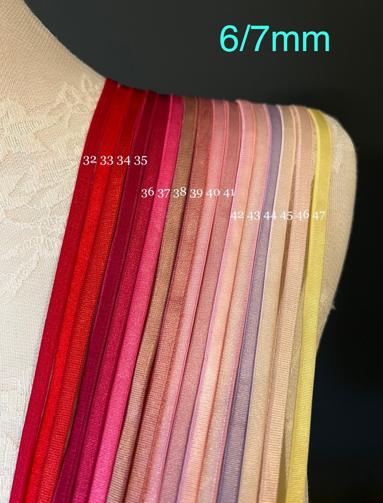 Bra Strap Elastic, 49 Colours, 6mm, 8mm, 10mm widths