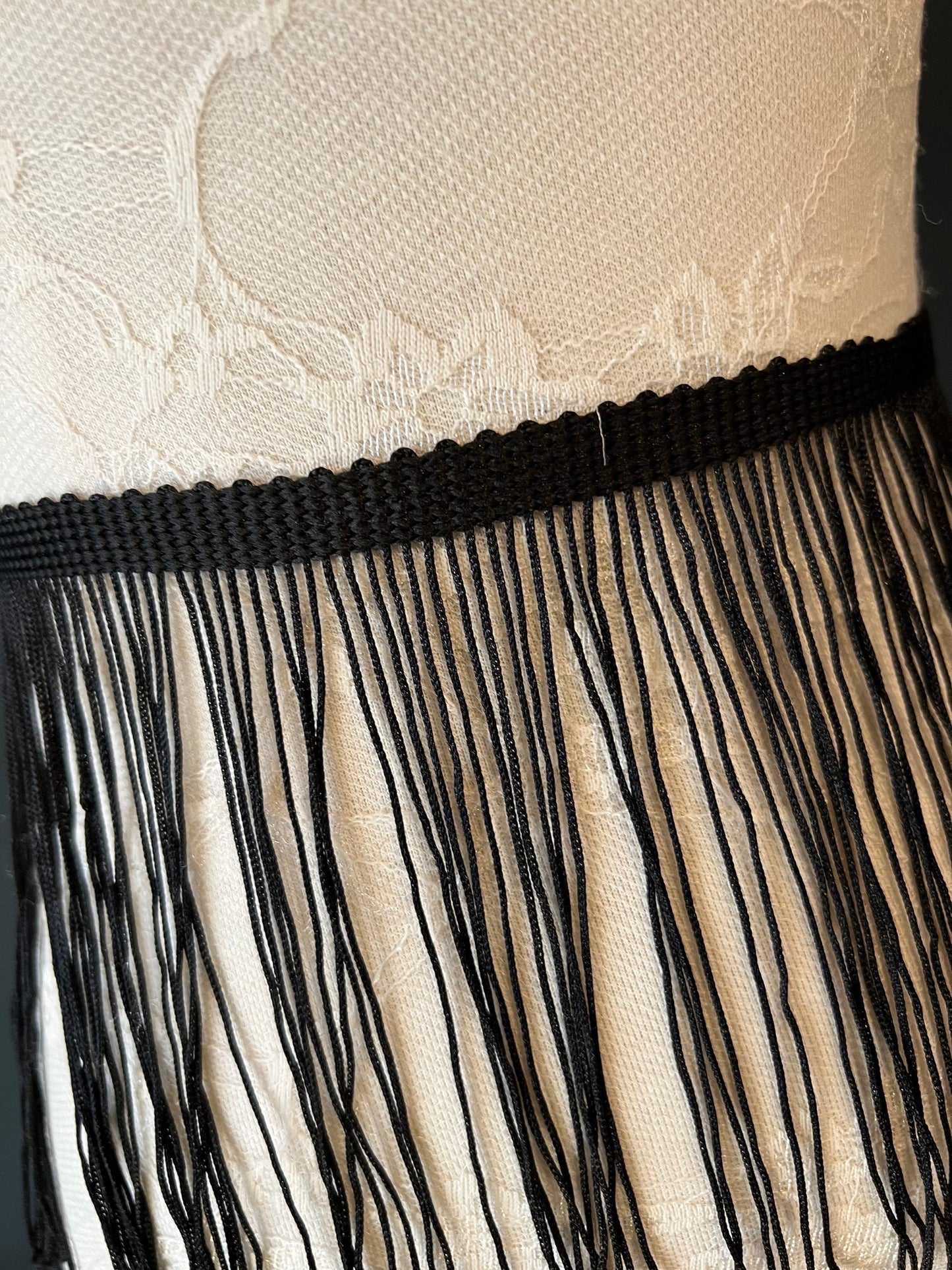 6" Wide Fringe Trim, Fashion Tassel Trimming, Black or Champagne