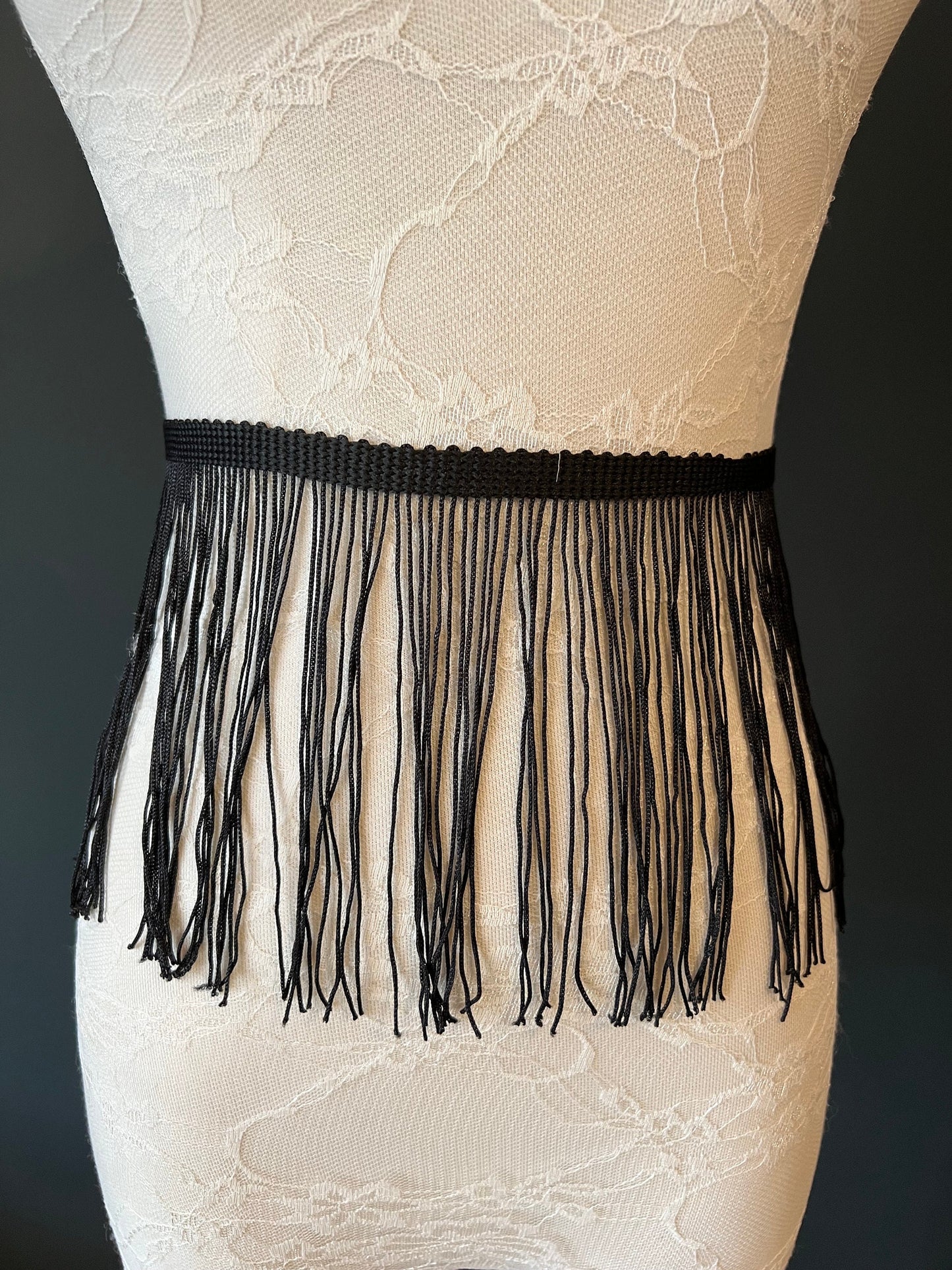 6" Wide Fringe Trim, Fashion Tassel Trimming, Black or Champagne