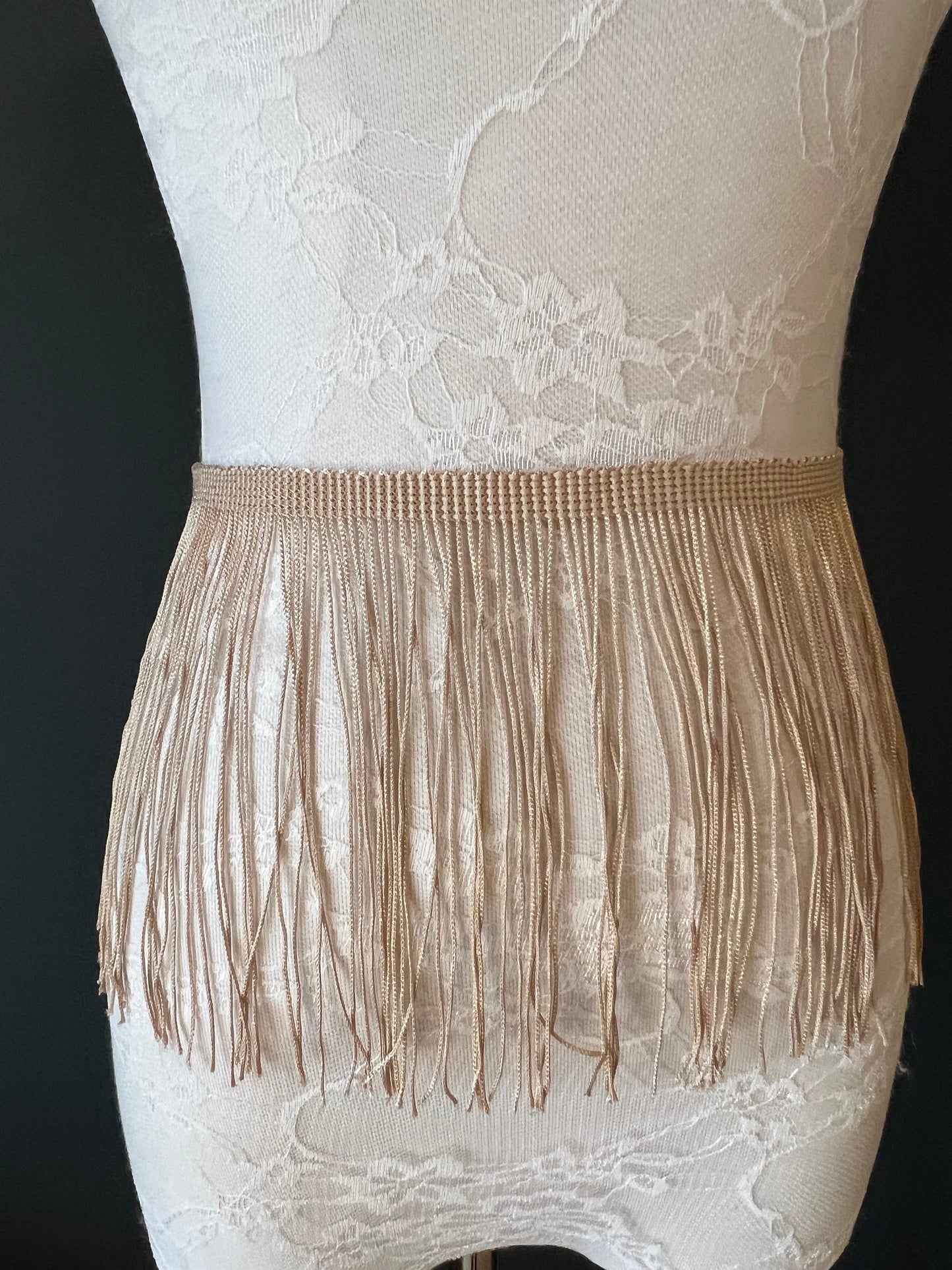 6" Wide Fringe Trim, Fashion Tassel Trimming, Black or Champagne