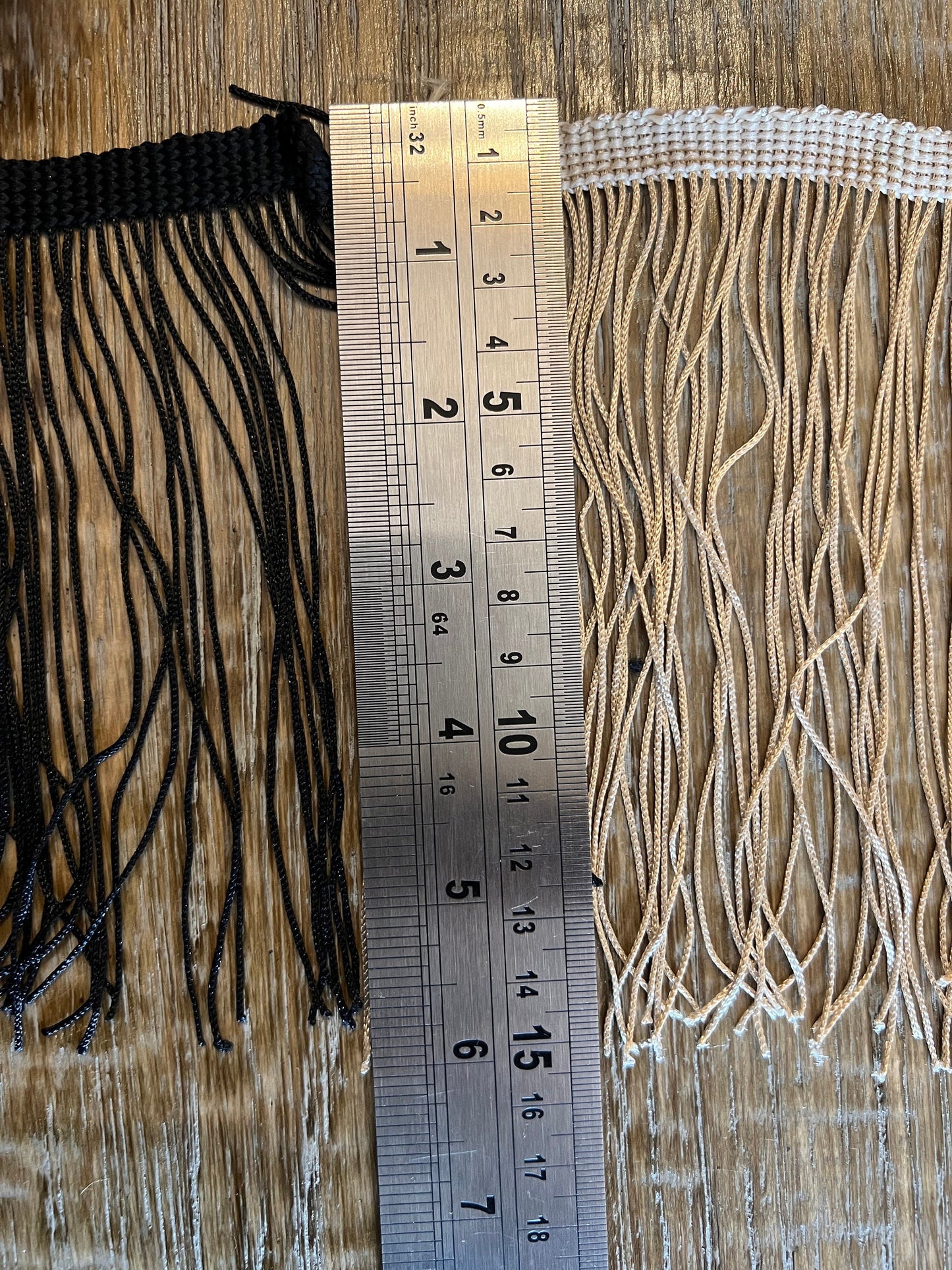 6" Wide Fringe Trim, Fashion Tassel Trimming, Black or Champagne