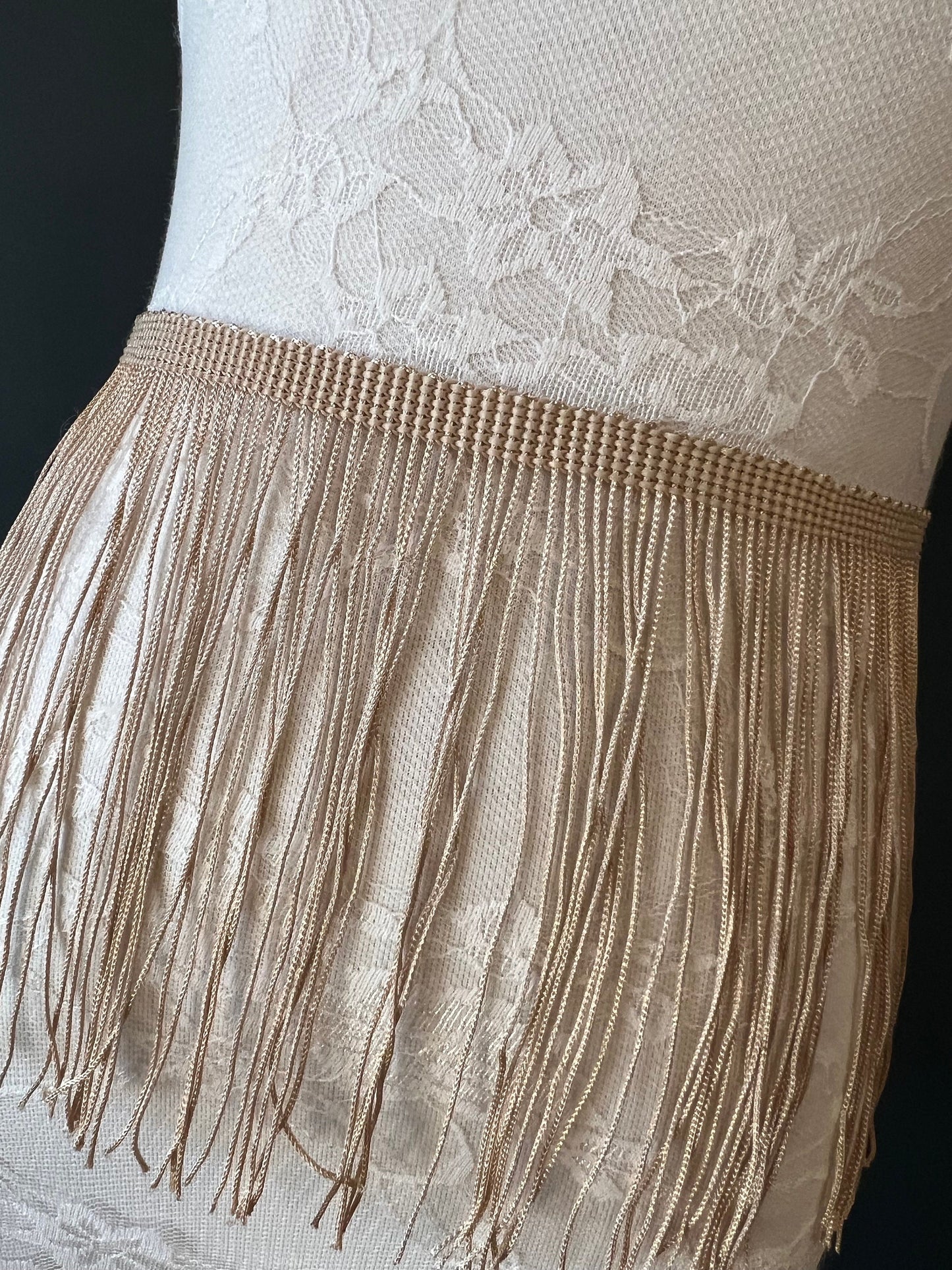 6" Wide Fringe Trim, Fashion Tassel Trimming, Black or Champagne