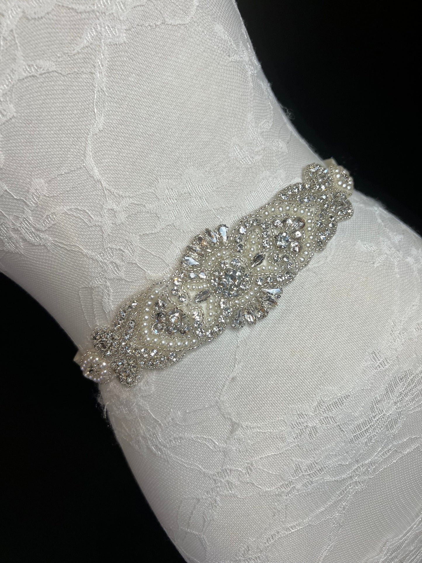 Wedding Belt, Bridal Belt, Sash Belt, Crystal Rhinestone, Ivory Ribbon