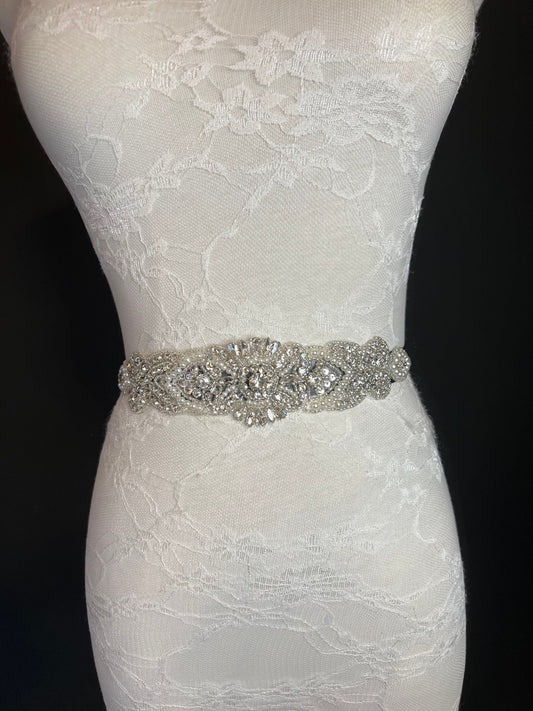 Wedding Belt, Bridal Belt, Sash Belt, Crystal Rhinestone, Black Ribbon