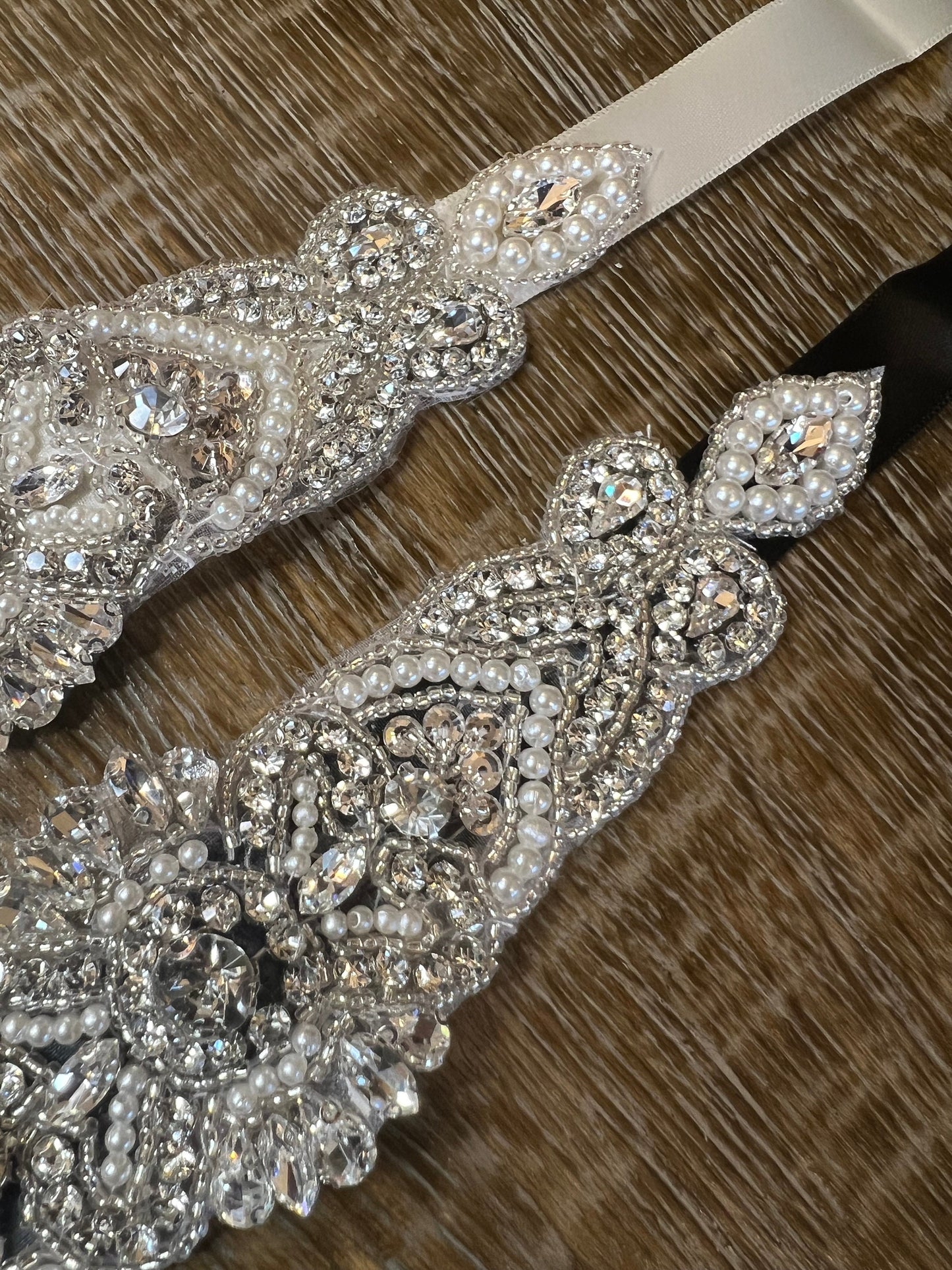 Wedding Belt, Bridal Belt, Sash Belt, Crystal Rhinestone, Ivory Ribbon