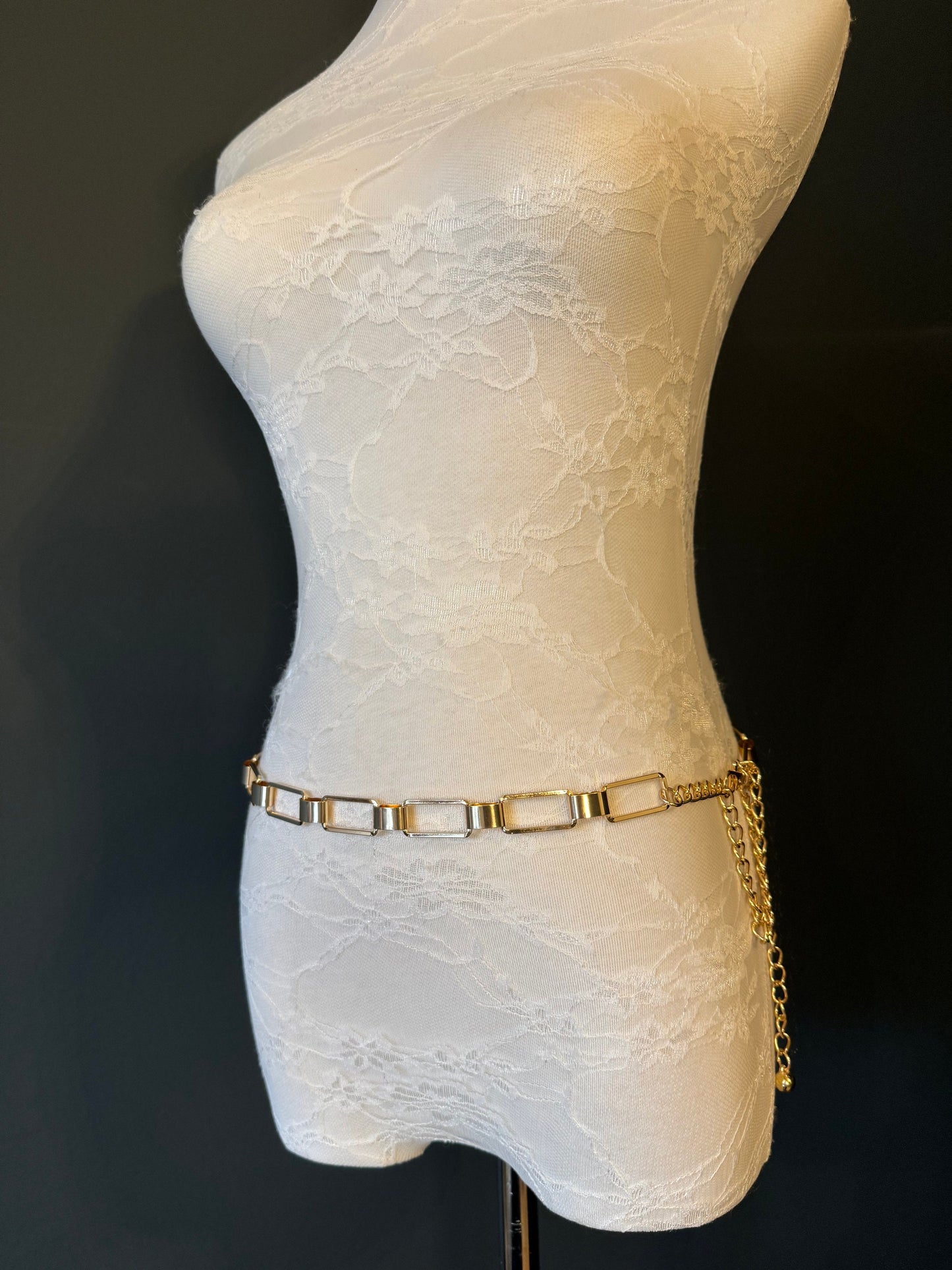 X-Long Belt, Metal Rectangle Ring Chain Belt, Teen Sizes, 18”-60”, Prom Fashion Belt, Gift, Belt, Accessory, Gold Belt, Swimwear, Dress Belt