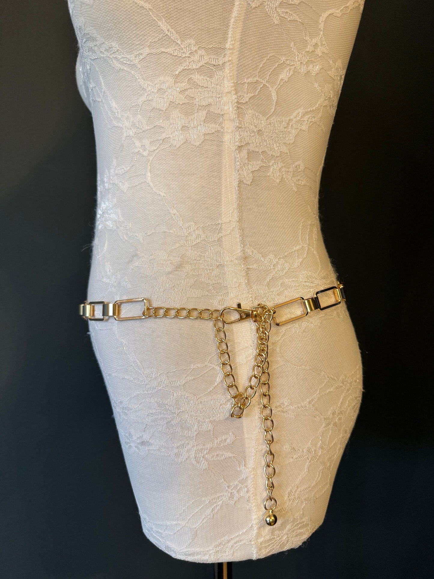 X-Long Belt, Metal Rectangle Ring Chain Belt, Teen Sizes, 18”-60”, Prom Fashion Belt, Gift, Belt, Accessory, Gold Belt, Swimwear, Dress Belt