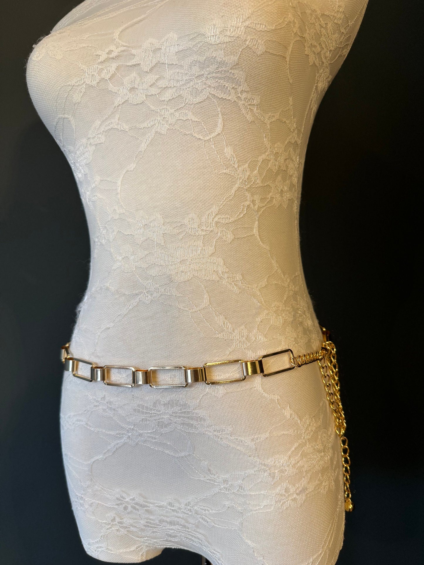 X-Long Belt, Metal Rectangle Ring Chain Belt, Teen Sizes, 18”-60”, Prom Fashion Belt, Gift, Belt, Accessory, Gold Belt, Swimwear, Dress Belt