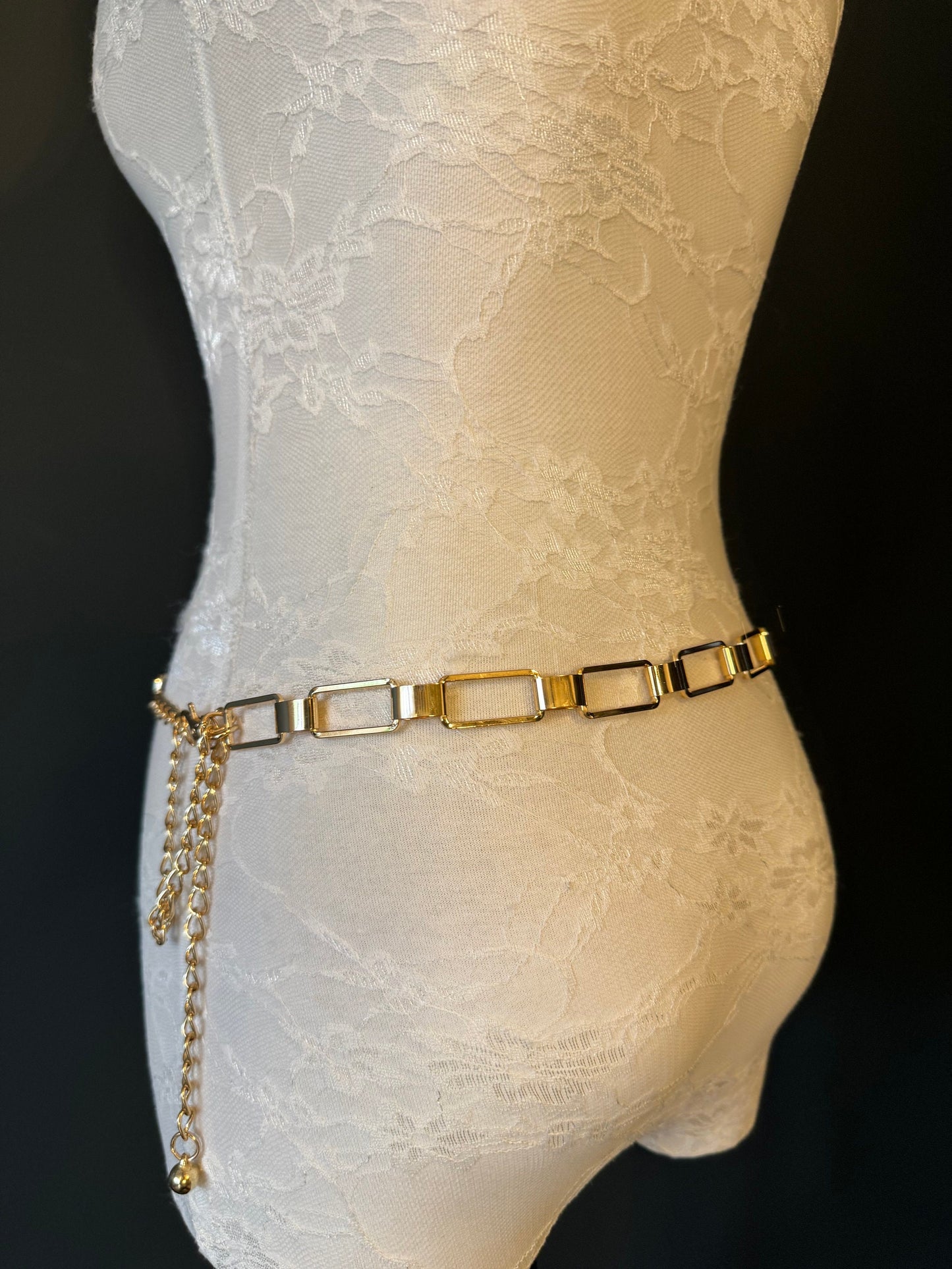 X-Long Belt, Metal Rectangle Ring Chain Belt, Teen Sizes, 18”-60”, Prom Fashion Belt, Gift, Belt, Accessory, Gold Belt, Swimwear, Dress Belt