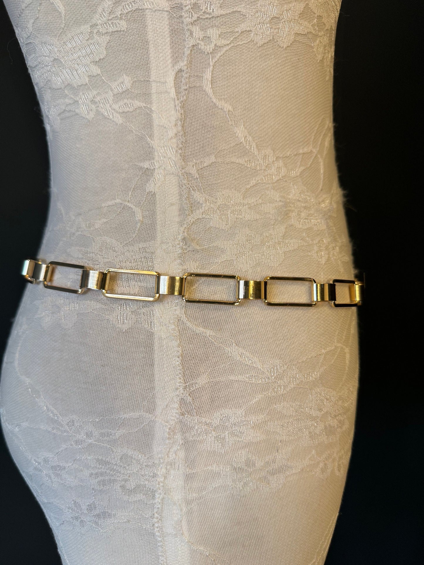 X-Long Belt, Metal Rectangle Ring Chain Belt, Teen Sizes, 18”-60”, Prom Fashion Belt, Gift, Belt, Accessory, Gold Belt, Swimwear, Dress Belt