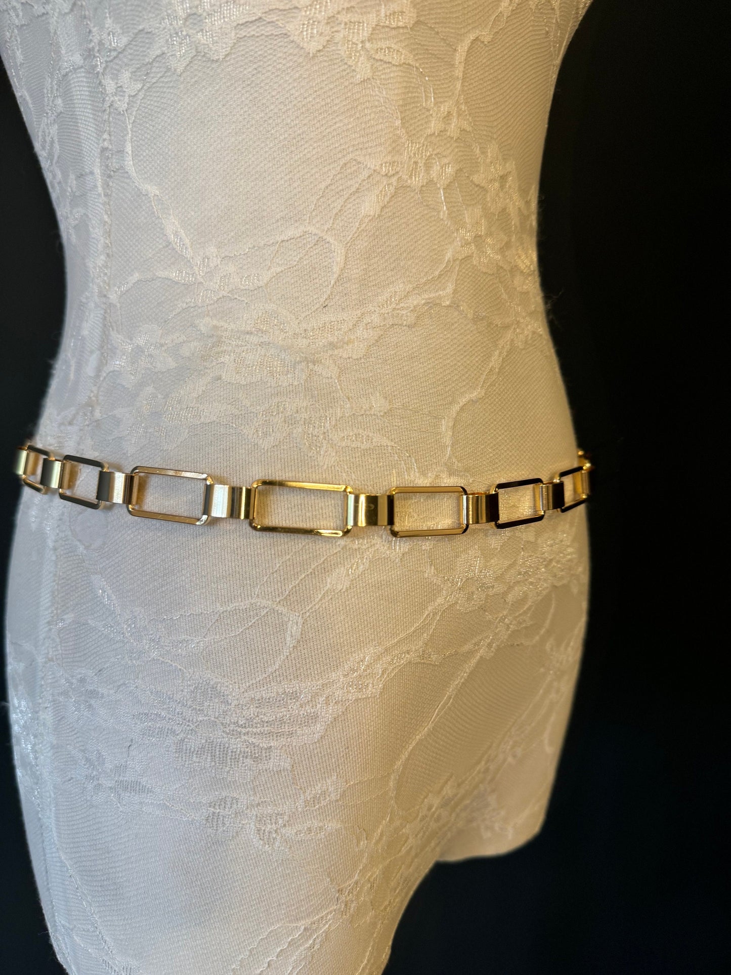 X-Long Belt, Metal Rectangle Ring Chain Belt, Teen Sizes, 18”-60”, Prom Fashion Belt, Gift, Belt, Accessory, Gold Belt, Swimwear, Dress Belt