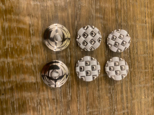 Buttons, 44L buttons 2.8cm, Silver, White