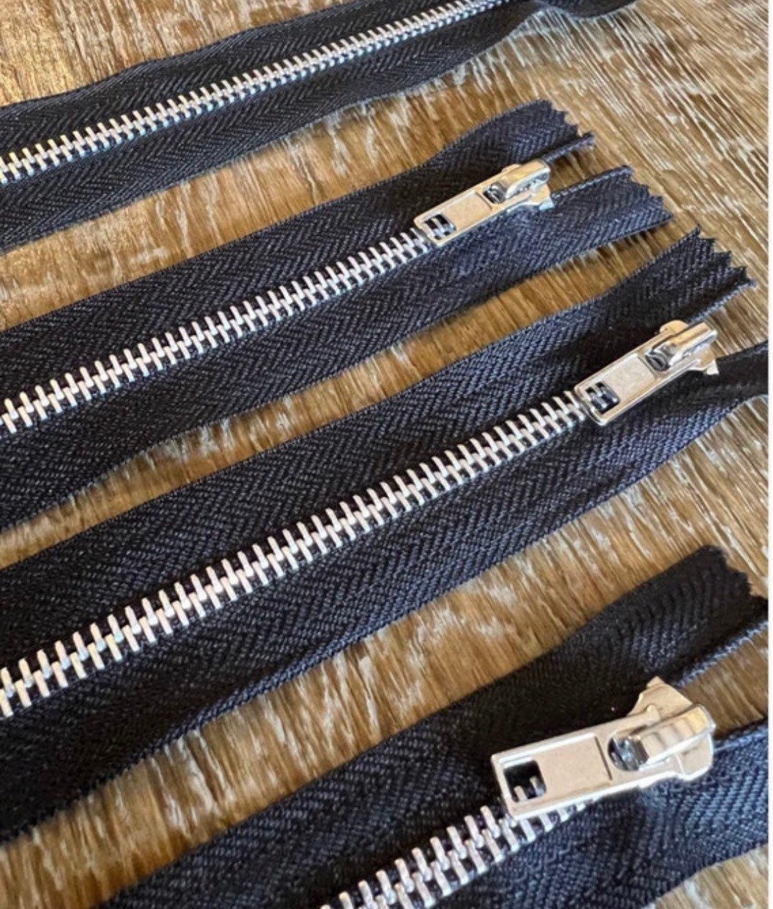No. 5 Closed End Zips, Silver Metal Teeth, Black or Ivory Tape, 4" - 30"