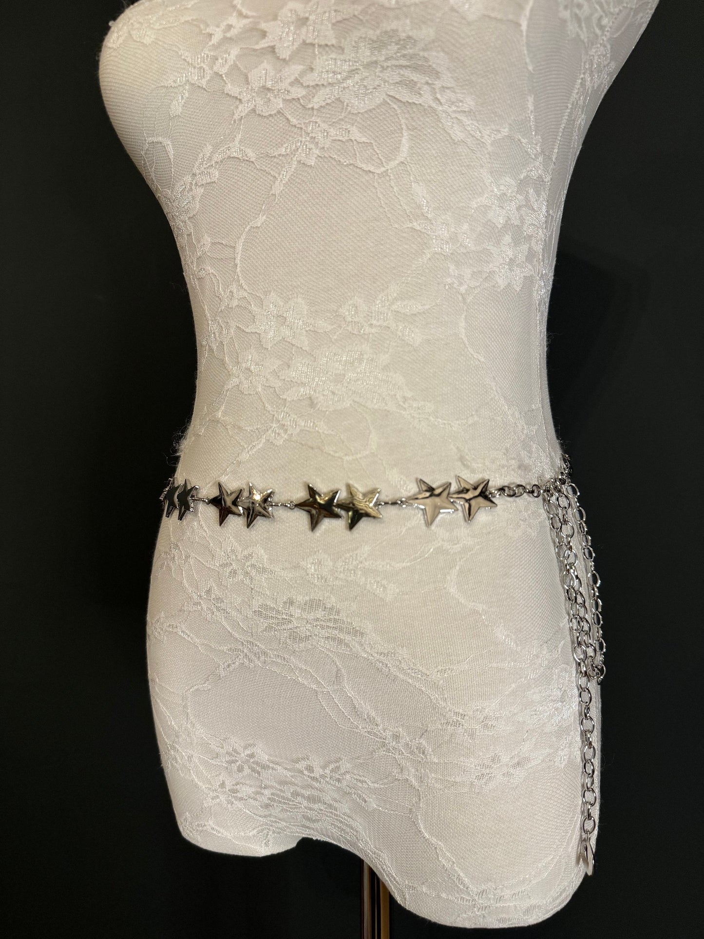 X-Long Star Belt, Fashion Star Belt, Metal Quality Belt, Teen Size, 18”-60” sizes, Handmade, Silver, Gold, Superstar Belt, Concert, Festival