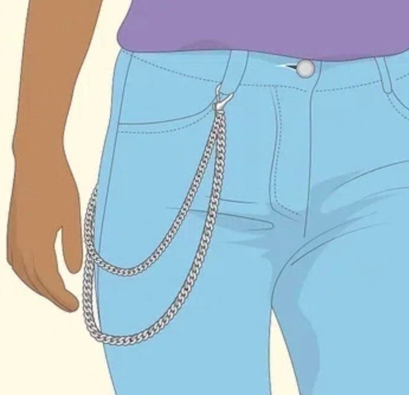Layered Jeans Chains, 3 size selection, Turquoise, Pearl, Gold Beads