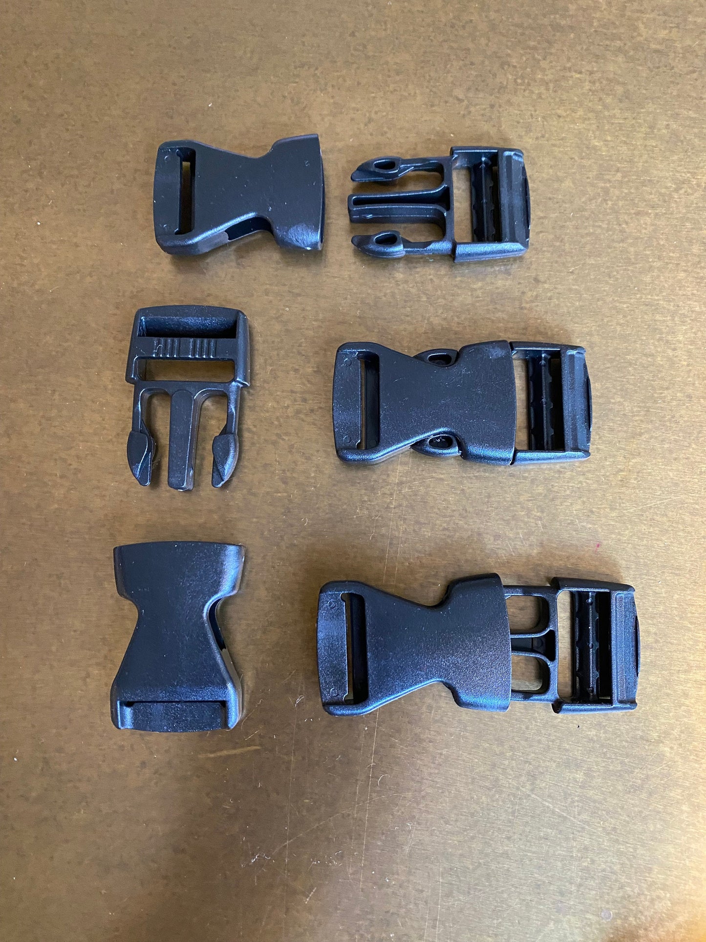 Black Plastic Buckle Clasp for 1" Straps