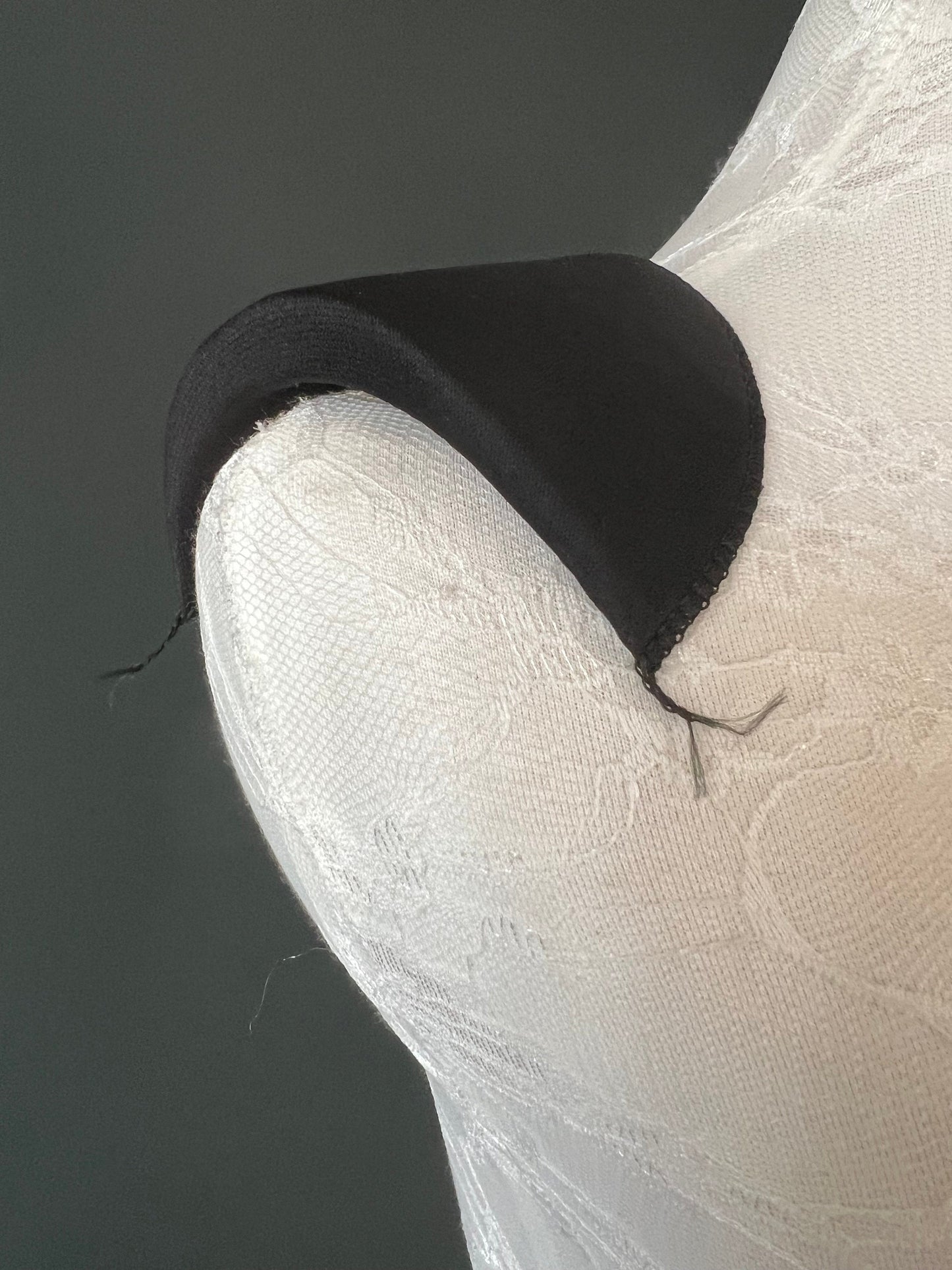1pair of Covered Foam Shoulder Pads, Black, Cream, Medium 14cm x 9cm, 12mm Thickness, Comfortable Quality Shoulder pads