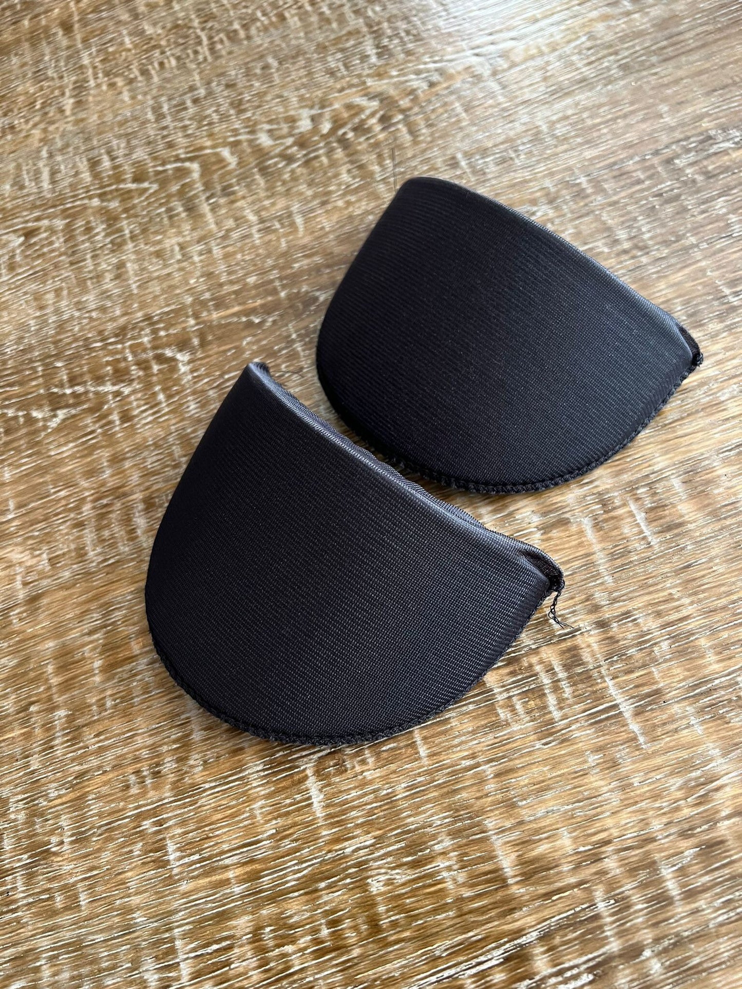 Covered Foam Shoulder Pads, Medium 14cm x 9cm, 12mm Thickness, Black & Cream, Handmade in UK