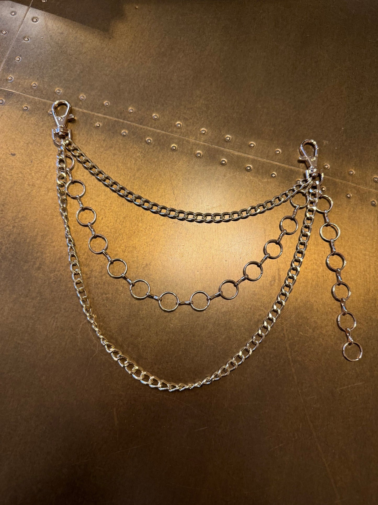 Layered Jeans Chain, Silver Hip Hop Street Fashion