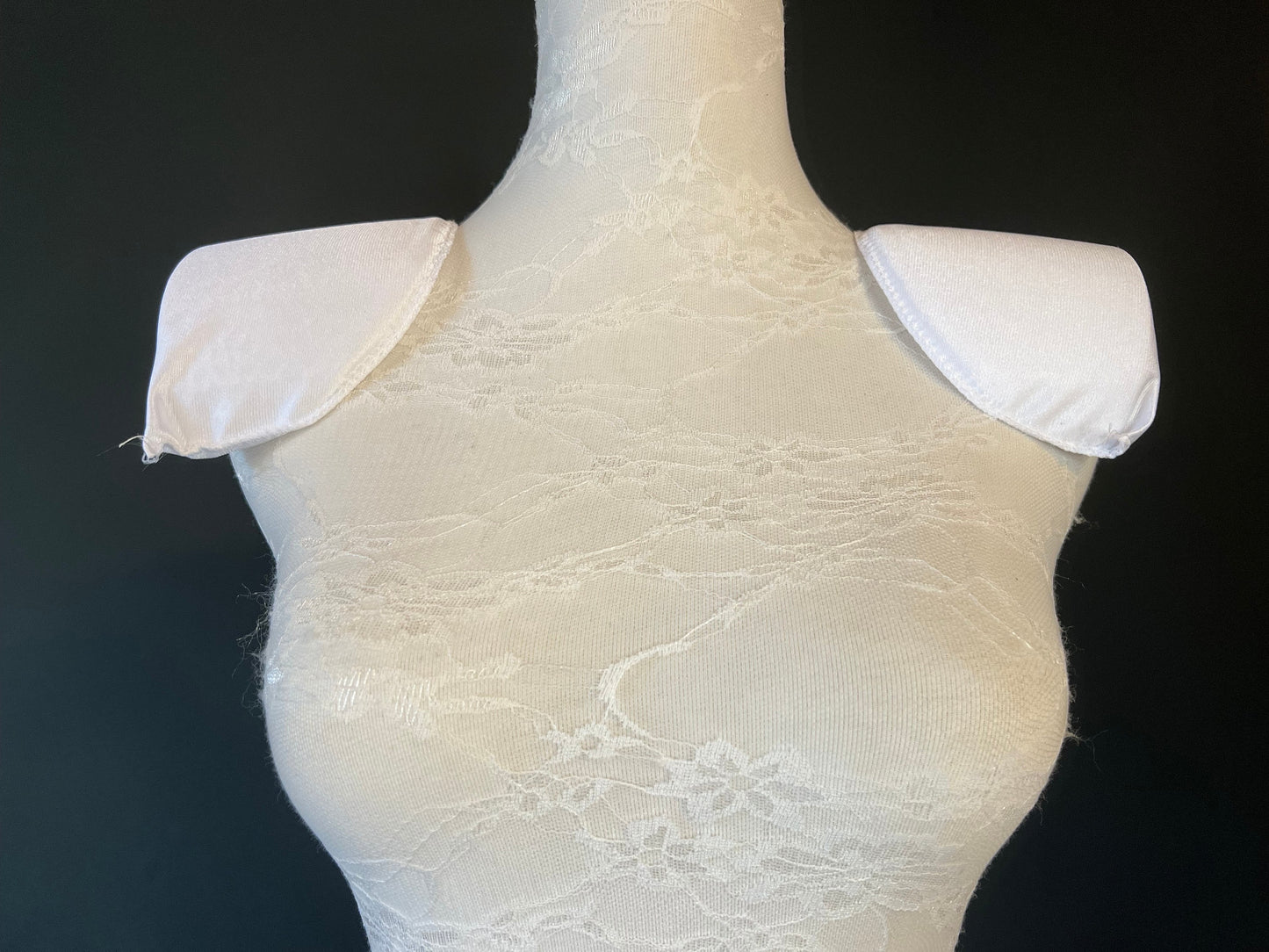 Deep Covered 3cm Shoulder Pads, Black or Ivory, UK Made