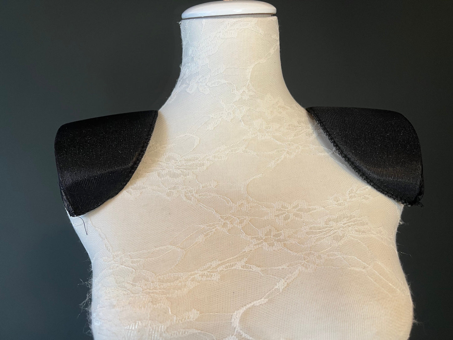 Deep Covered 3cm Shoulder Pads, Black or Ivory, UK Made