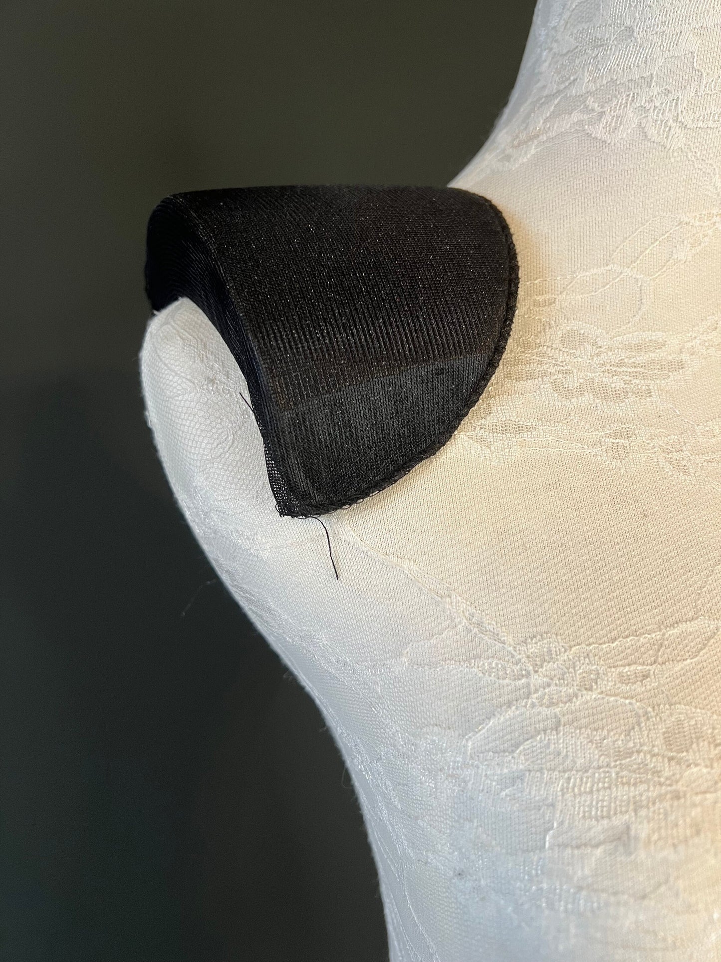 Deep Covered 3cm Shoulder Pads, Black or Ivory, UK Made