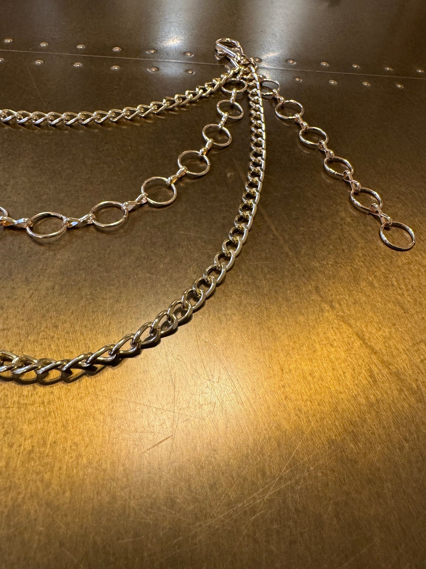 Layered Jeans Chain, Silver Hip Hop Street Fashion