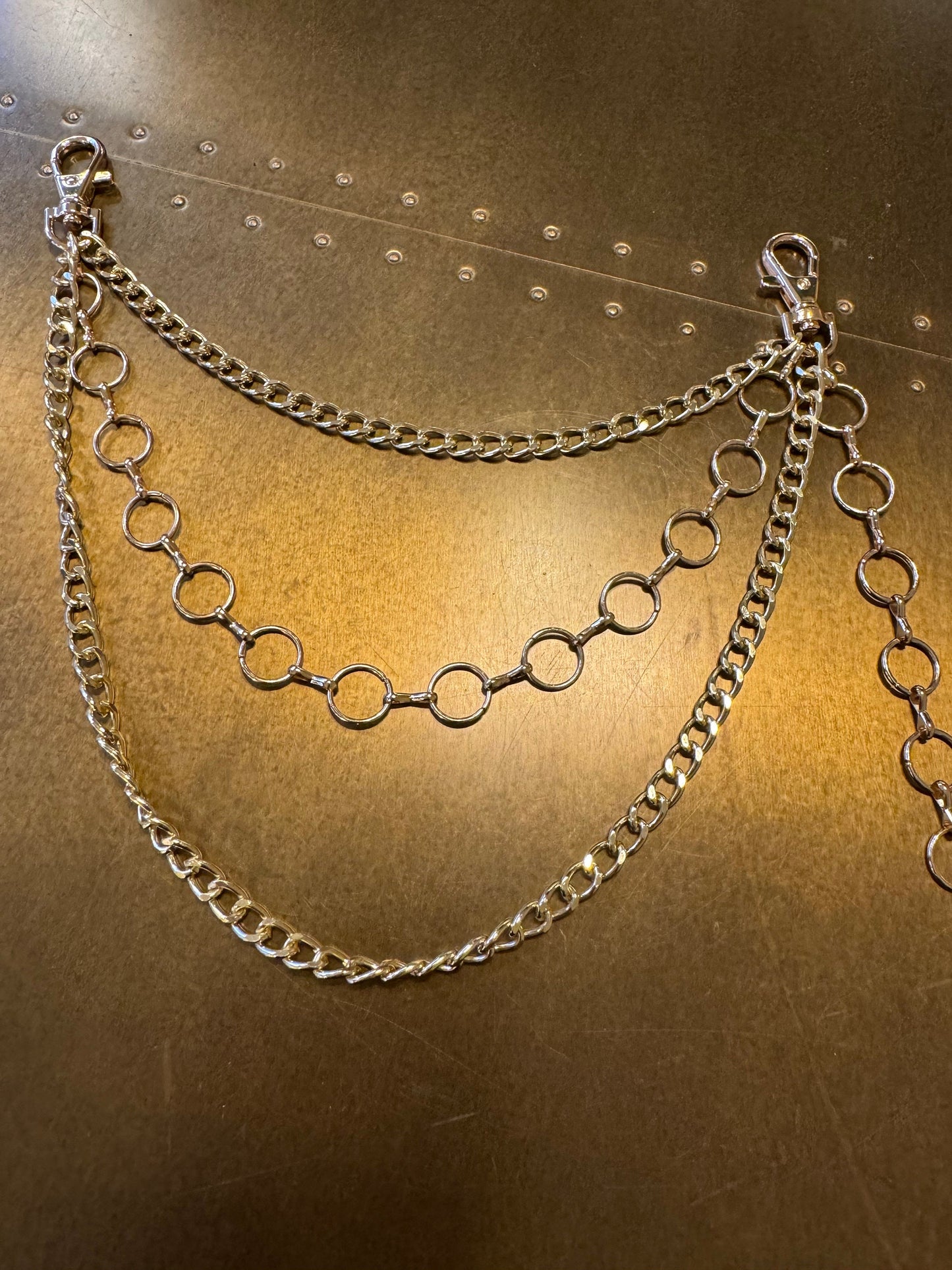Layered Jeans Chain, Silver Hip Hop Street Fashion
