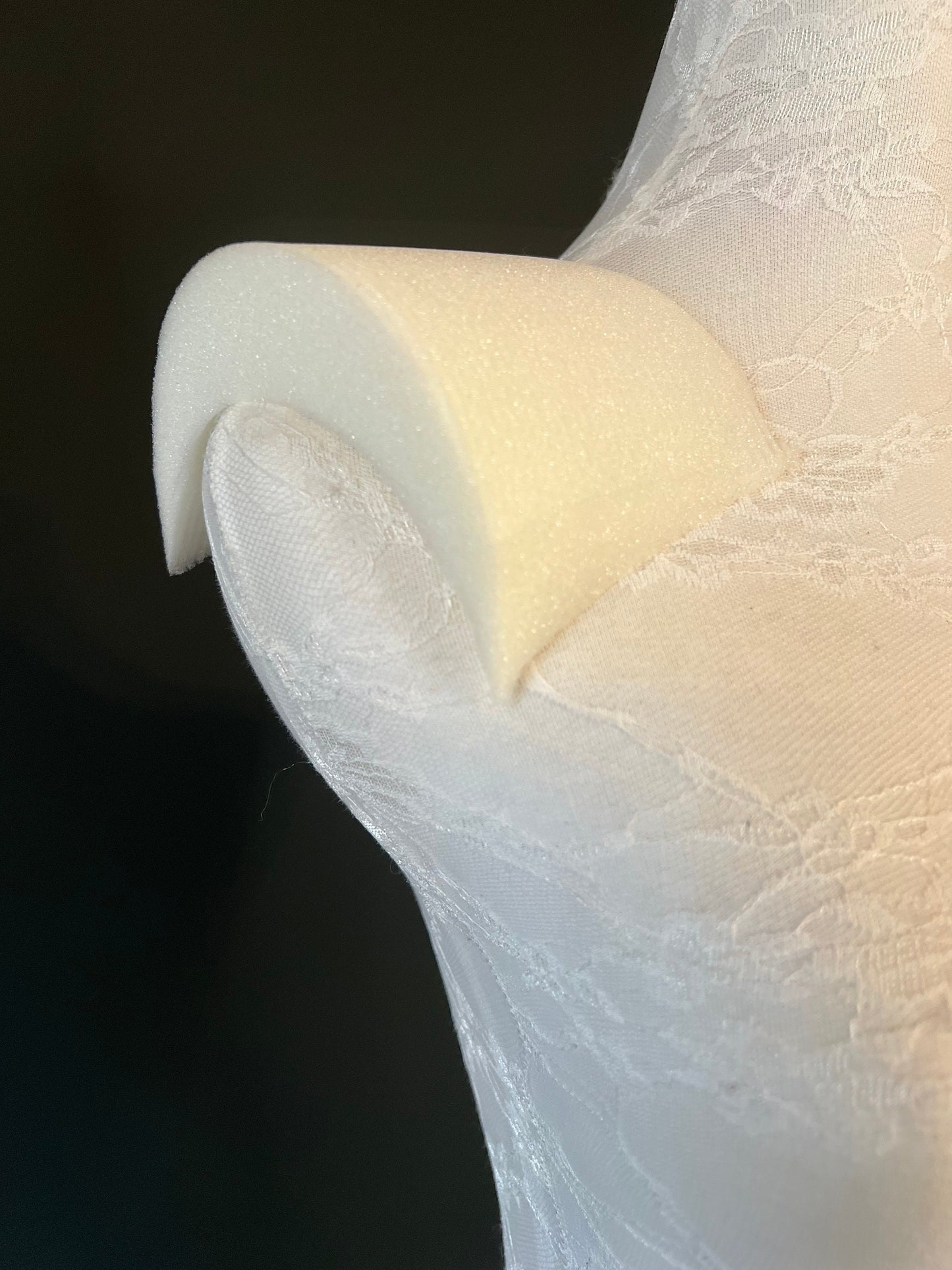 1 pair, Shoulder Pads 3cm, Grey,Ivory Uncovered Foam Shoulder Pads, Extreme 3cm Deep, can be handcut to create shapes