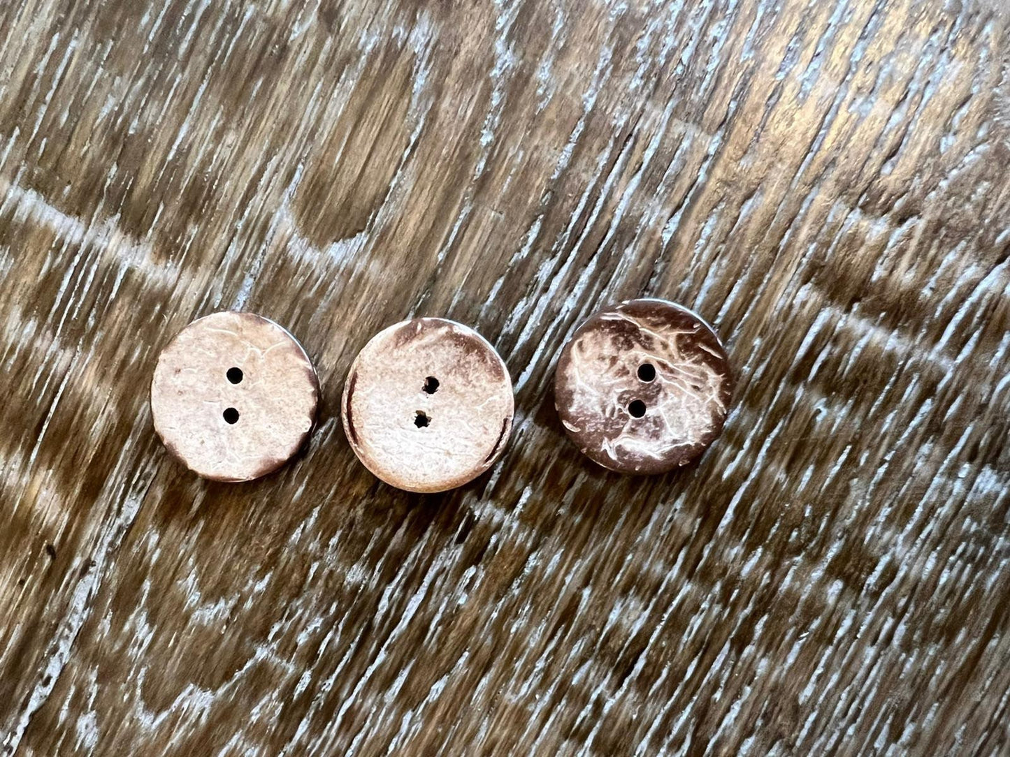 6pcs per pack, Natural Coconut Buttons, 3 Sizes Coconut a Buttons, 21mm, 28mm, 36mm