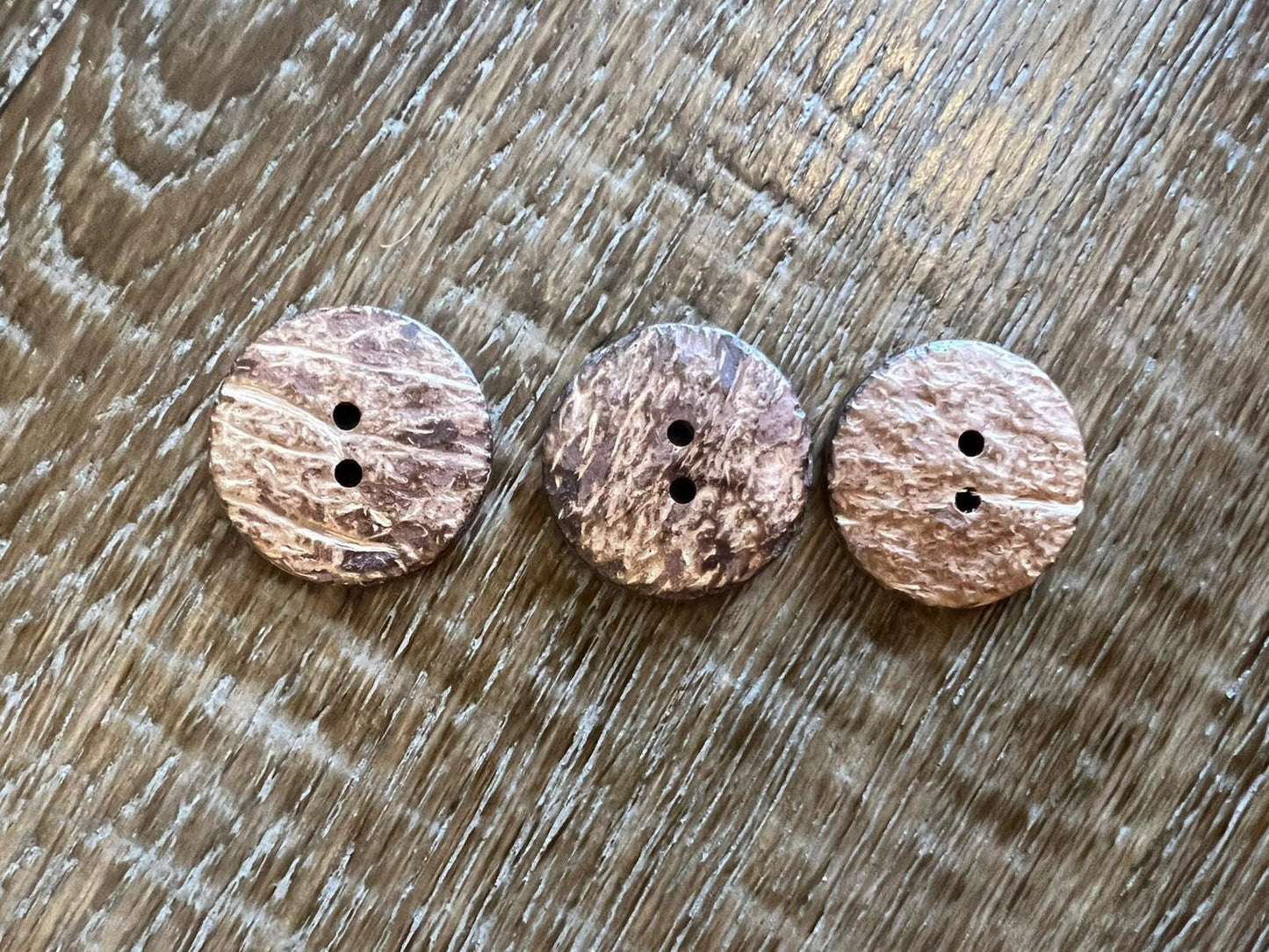 6pcs per pack, Natural Coconut Buttons, 3 Sizes Coconut a Buttons, 21mm, 28mm, 36mm
