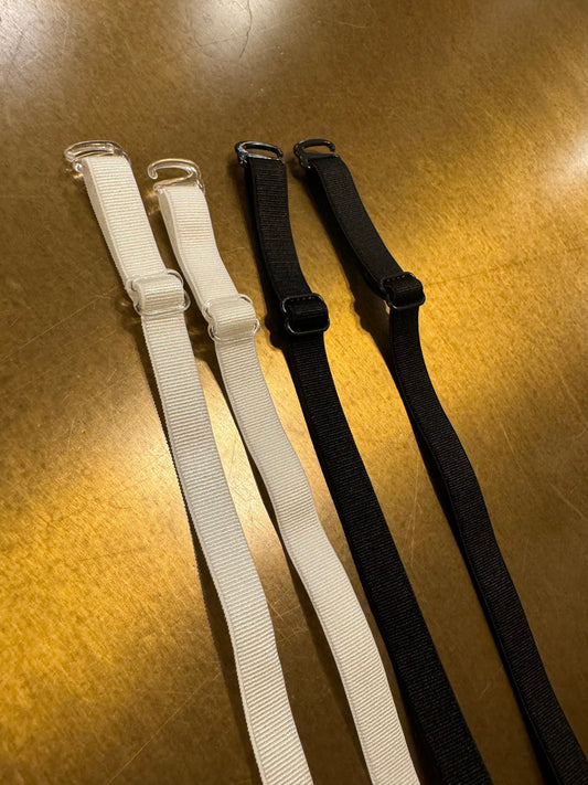 Detachable Bra Straps, Black, Ivory, Dress Bra Straps, 10mm Wide Removable Bra Straps