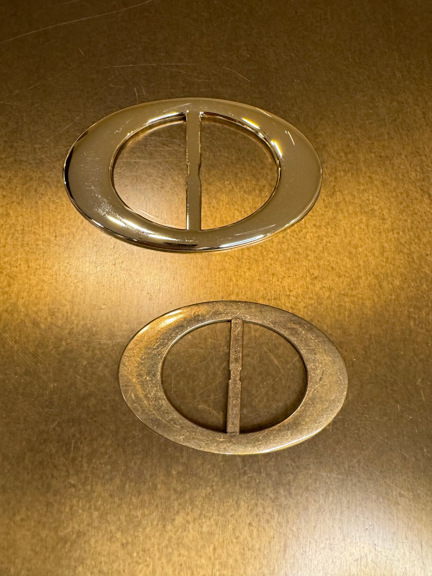 Oval Belt Buckles, Light Gold, Antique Brass, ABS Plastic Buckle Slides