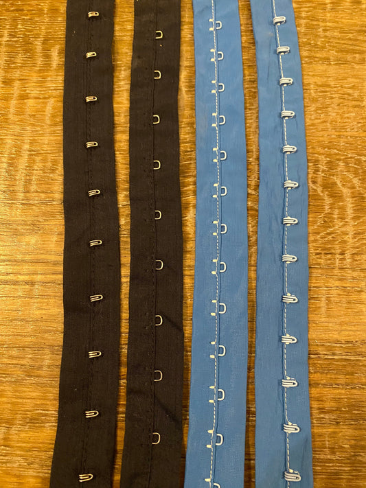 Navy, Blue Hook and Eye Tape, 1” wide hook and eye, Navy, Blue, Corset, Fastner