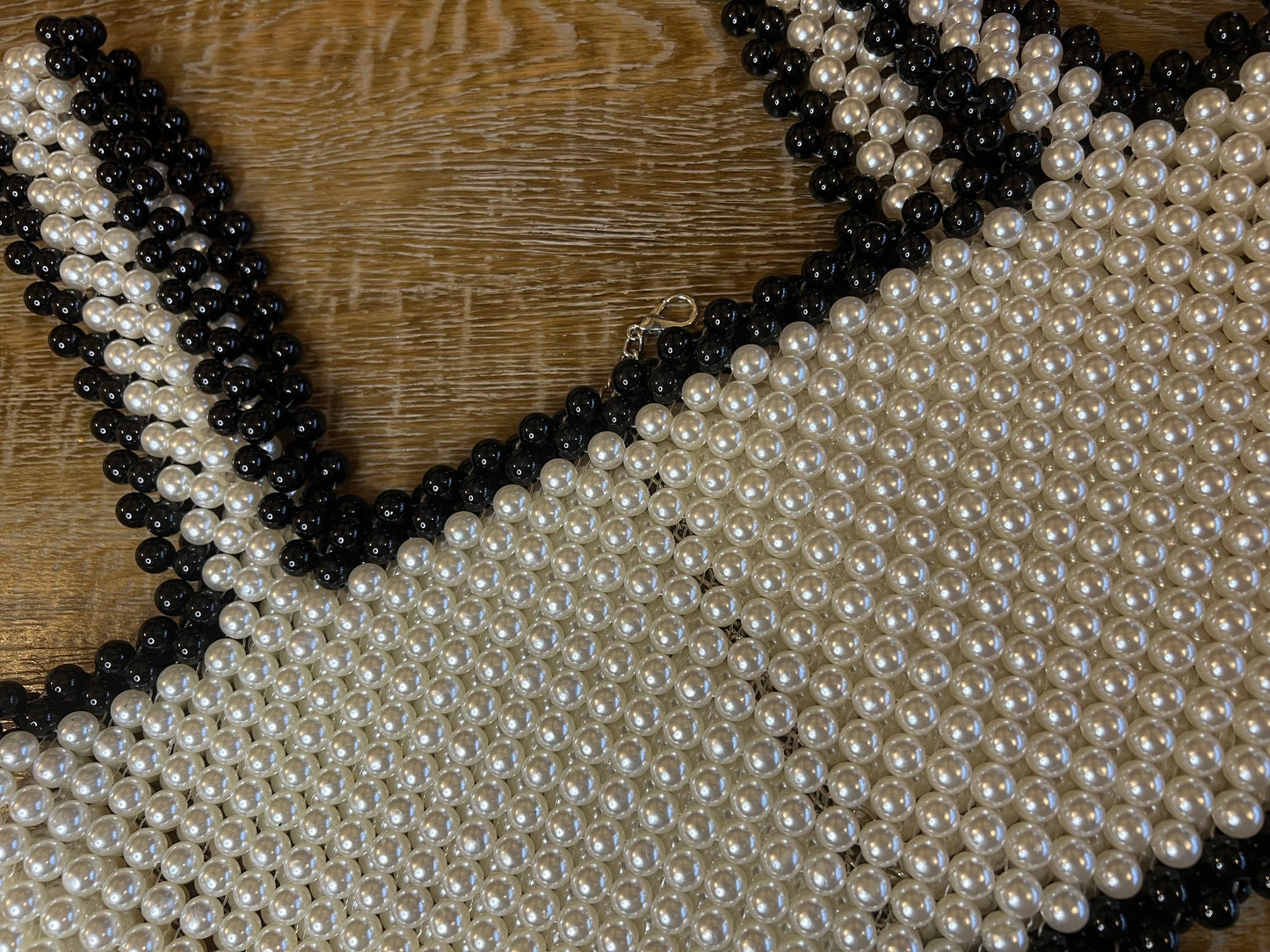 Pearl Vest Top, Black Ivory Pearl Body Chain, Luxurious Pearls, UK 6-12, FAN Fashion Collection
