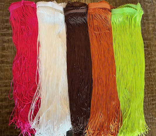 12” Wide Fringe Trim, 30cm Wide Fringe Trimming, 6 colours, Tassel Trim, Fashion Fringe, Ivory, Pink, Brown, Orange, Green, Black