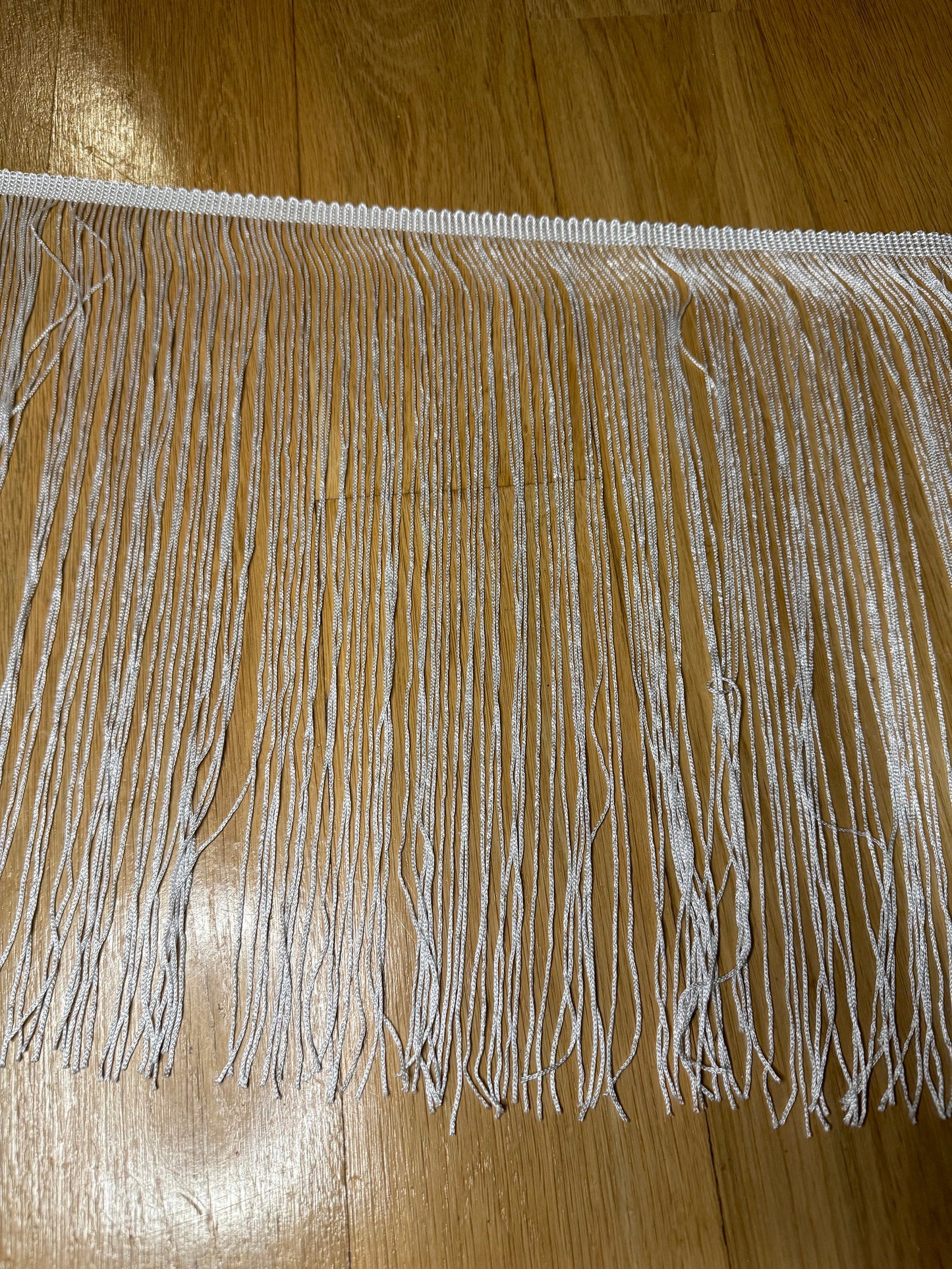 White 12” Fringe Trim, Elegant Furnishing Fringe, UK Made