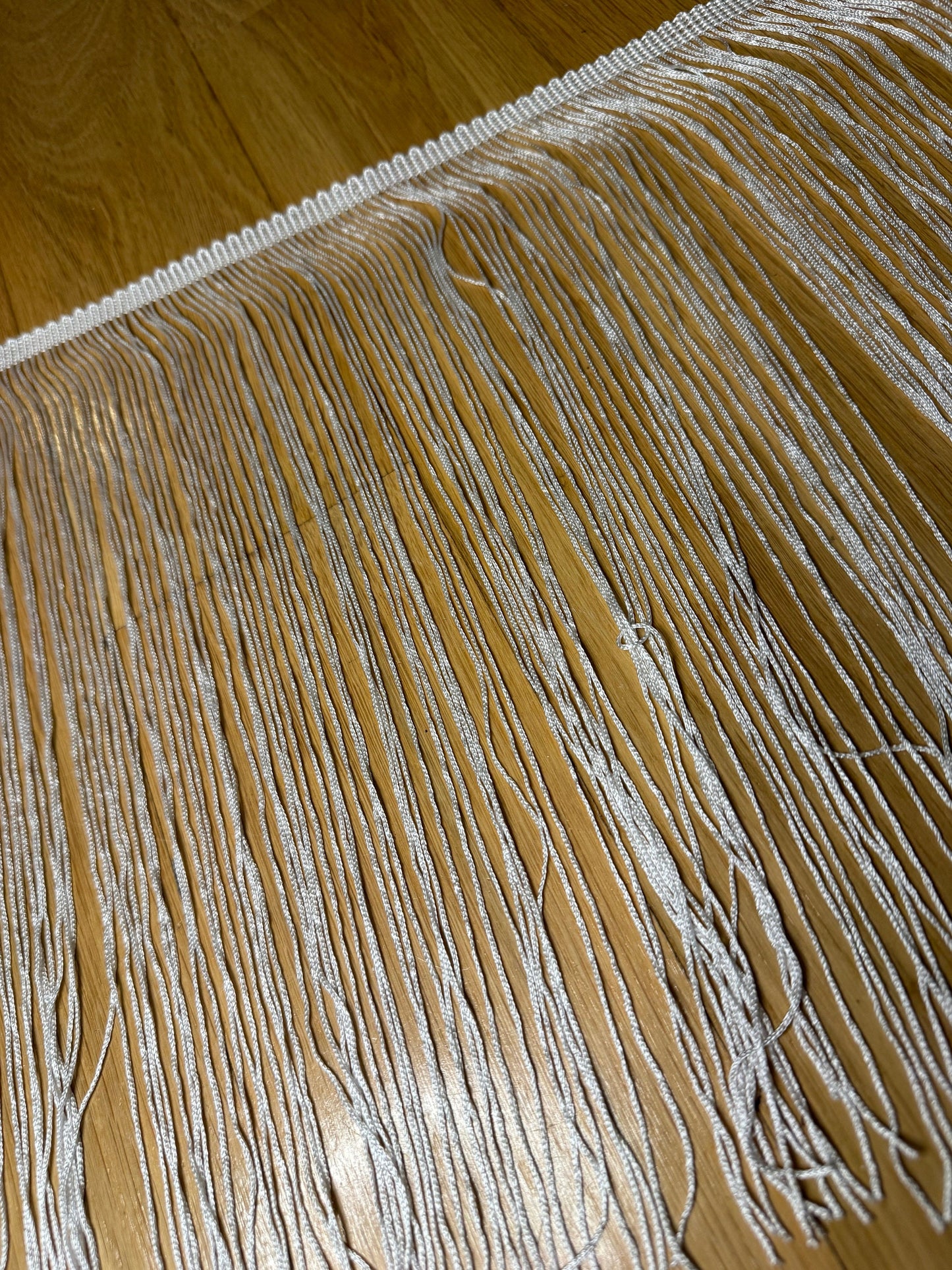 White 12” Fringe Trim, Elegant Furnishing Fringe, UK Made