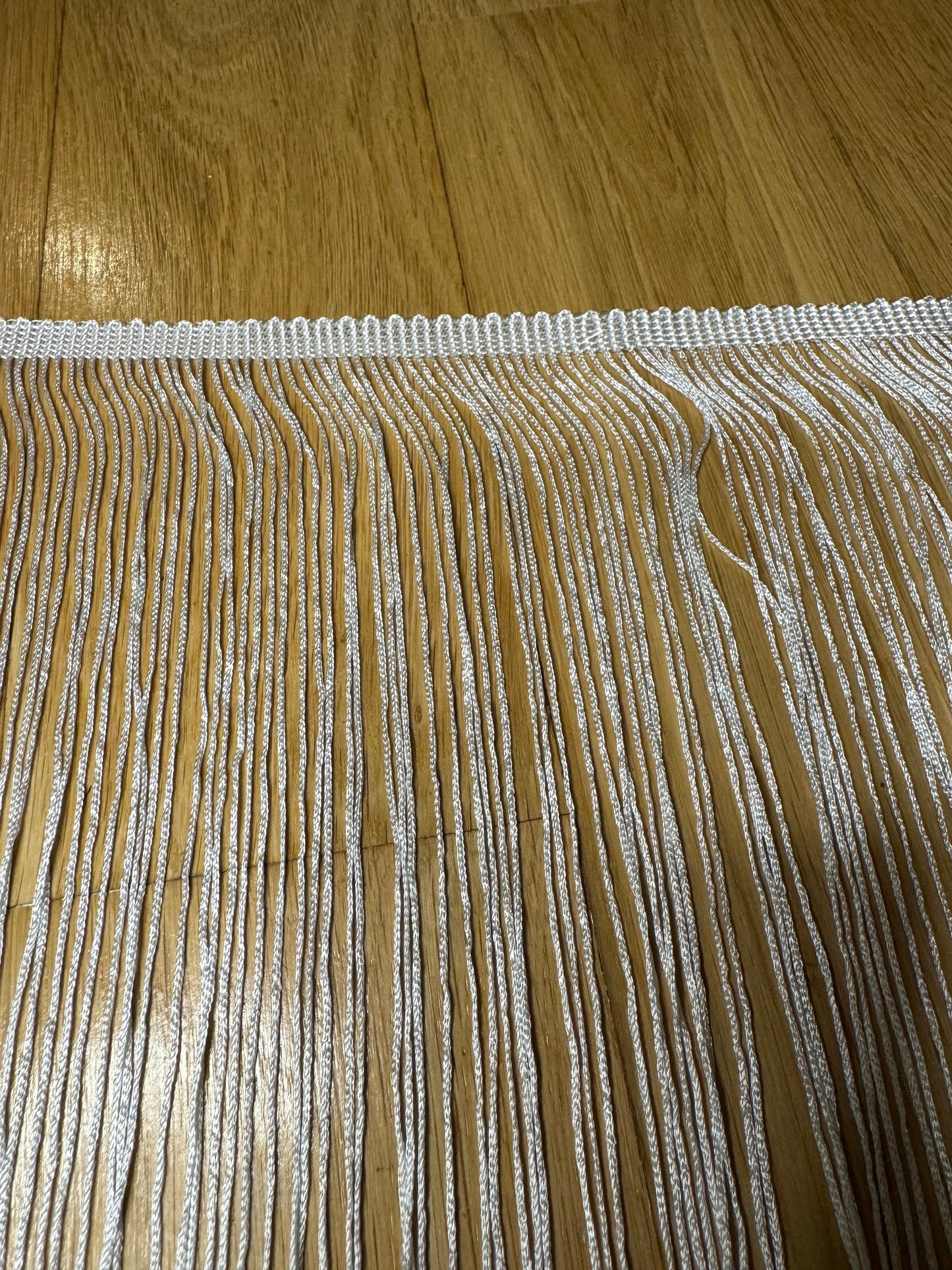 White 12” Fringe Trim, Elegant Furnishing Fringe, UK Made