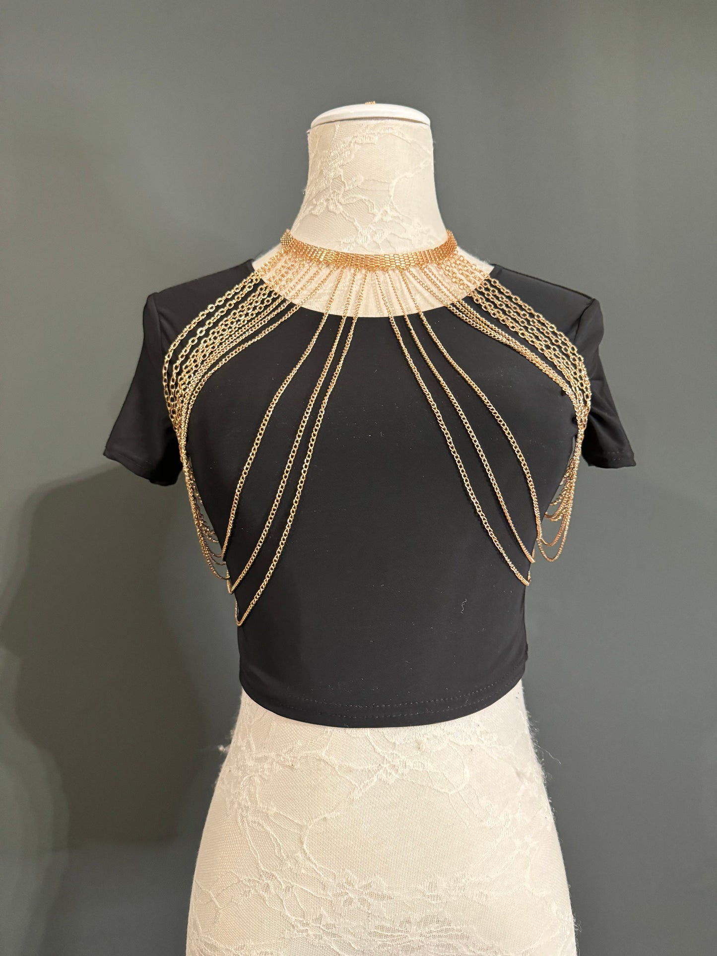 Body Chain, Festival Body Chain, Party, Gift, Swimwear, Elegant Body Chain, Gold, Handmade, Choker Body Chain, Festival