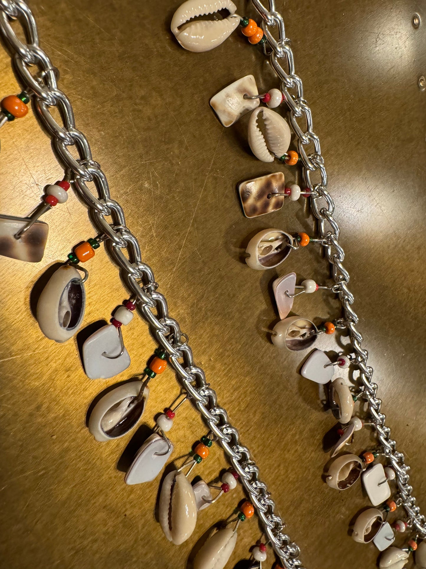Silver Metal Shell Pendant Chain, Furnishings and Crafts