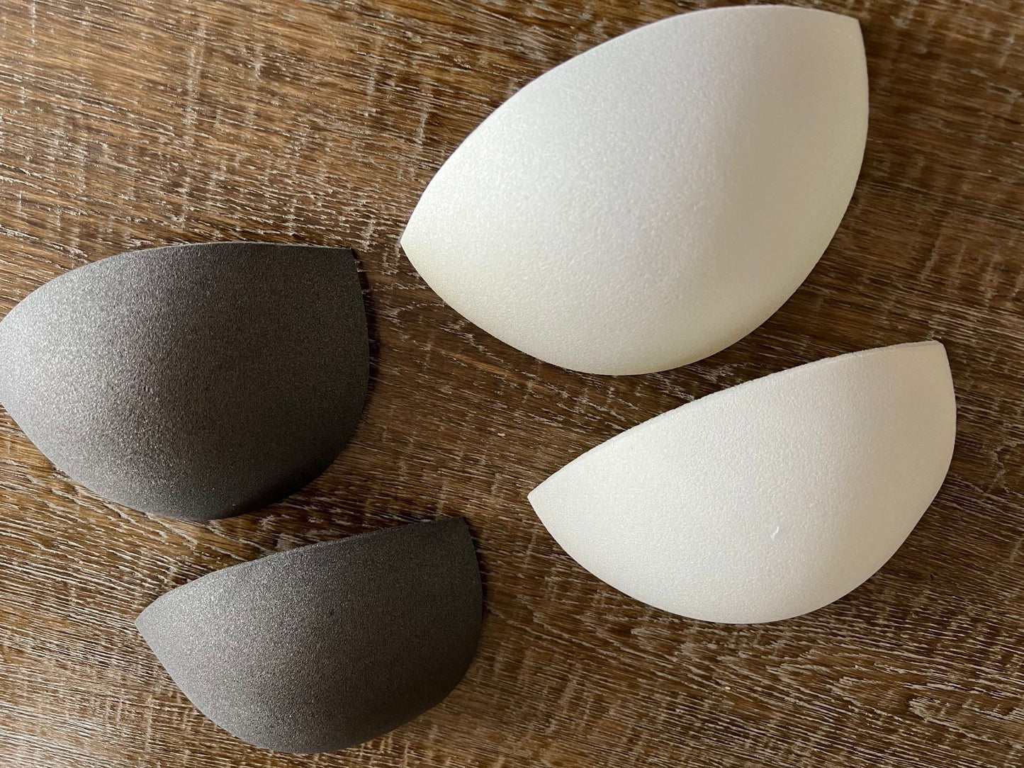 Foam Bra Pads, Uncovered Bra Cups, Black, Ivory (Can be Cut to Size)