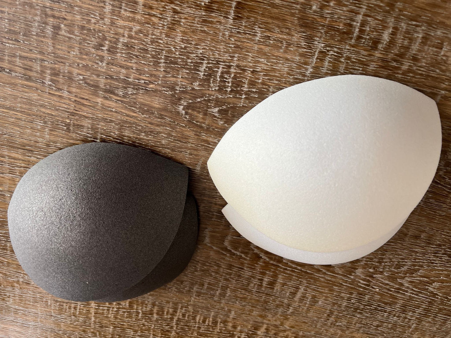 Foam Bra Pads, Uncovered Bra Cups, Black, Ivory (Can be Cut to Size)